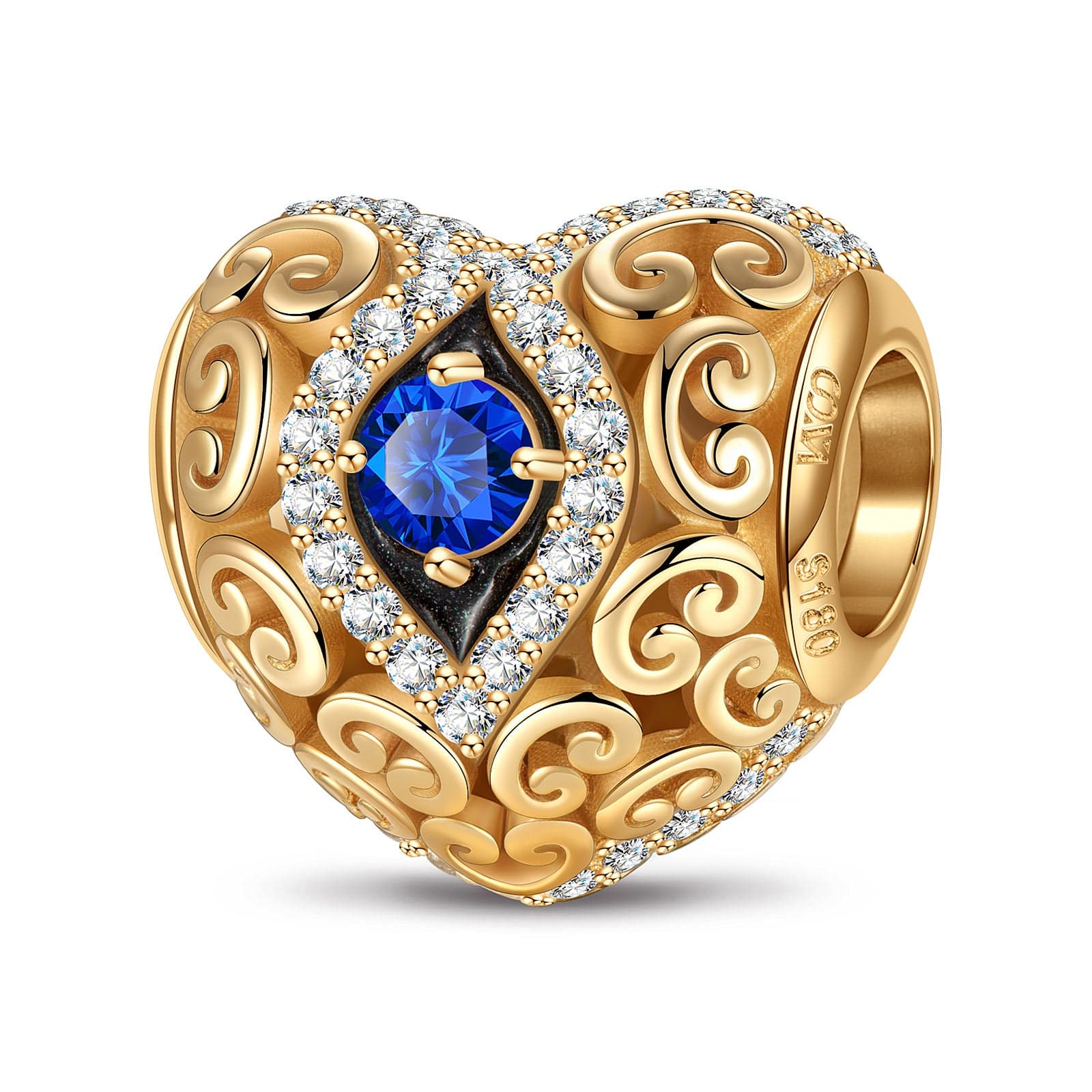 Heart of Grace September Birthstone Tarnish-resistant Silver Charms With Enamel In 14K Gold Plated - Image 2
