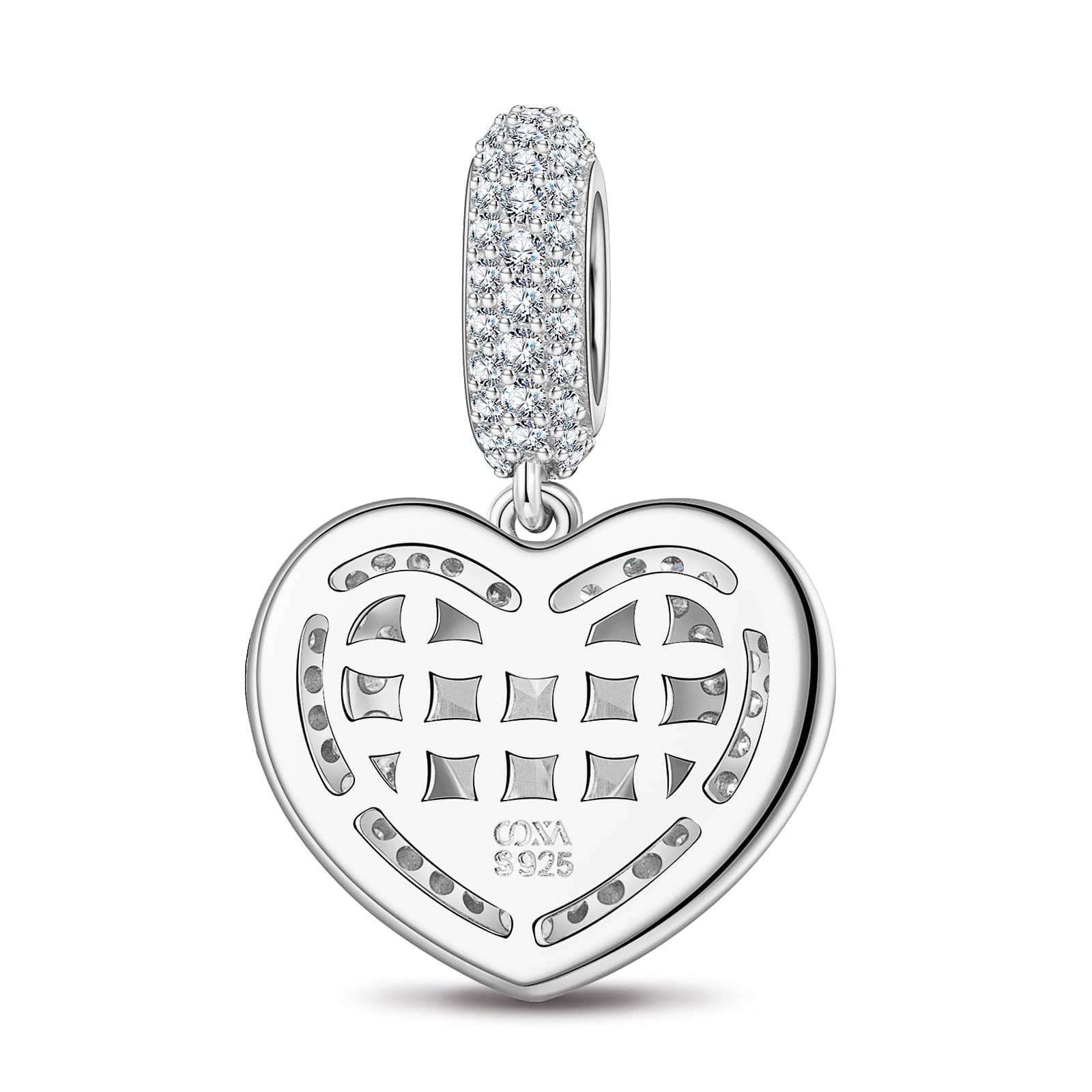 Ruby Flames Tarnish-resistant Silver Dangle Charms In White Gold Plated - Image 2