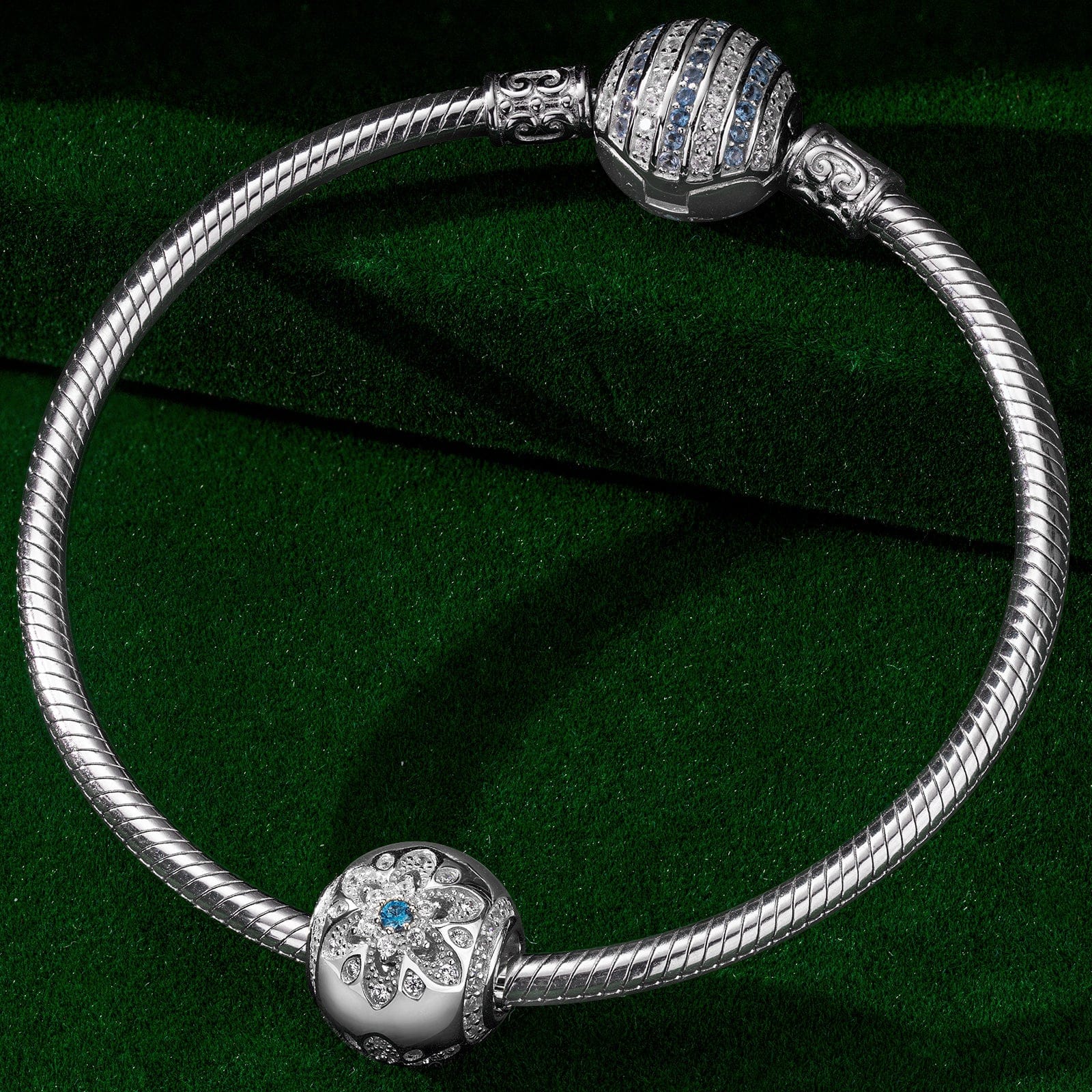 Winter's Flourish Tarnish-resistant Silver Charms In White Gold Plated - Image 2
