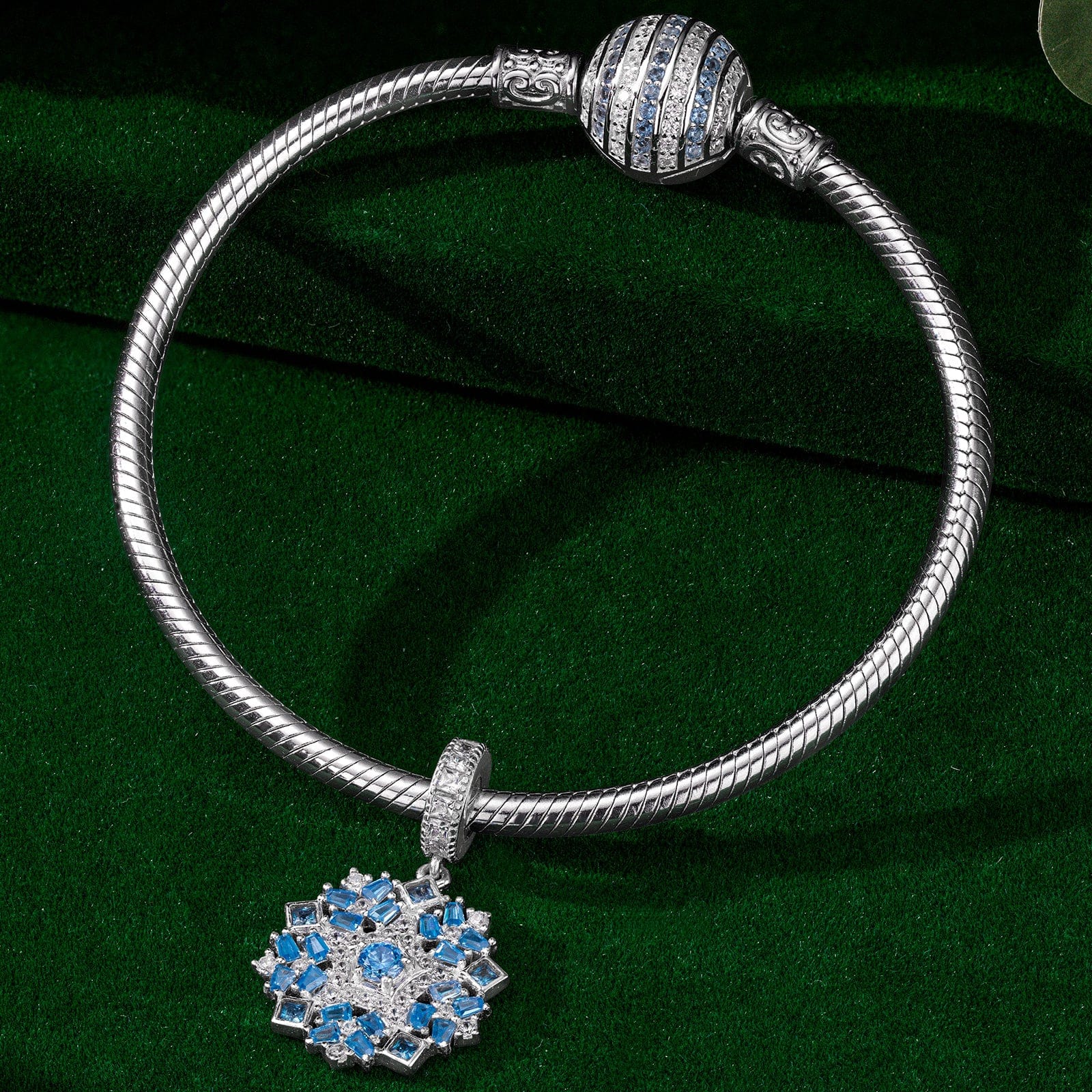 Icy Splinter Tarnish-resistant Silver Dangle Charms In White Gold Plated - Image 2