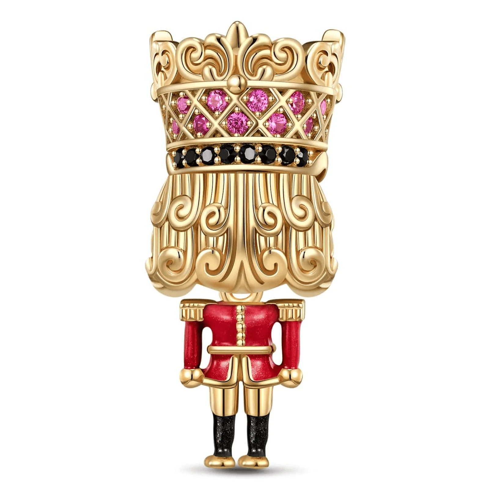 Red Nutcrackers Tarnish-resistant Silver Charms With Enamel In 14K Gold Plated - Image 2
