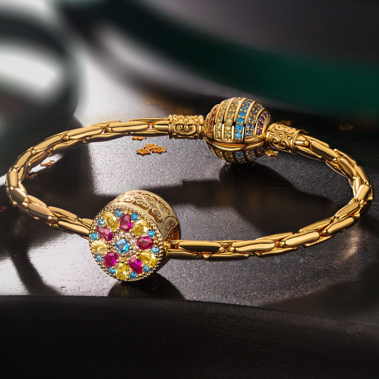 Colorful Splendor Tarnish-resistant Silver Charms In 14K Gold Plated - Image 2