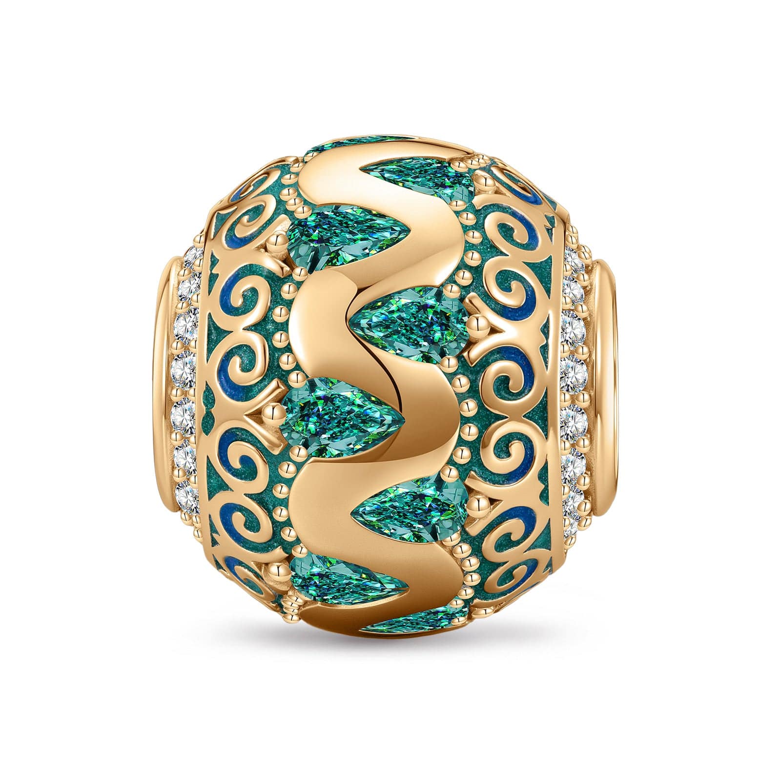 Dragon's Realm Tarnish-resistant Silver Charms With Enamel In 14K Gold Plated