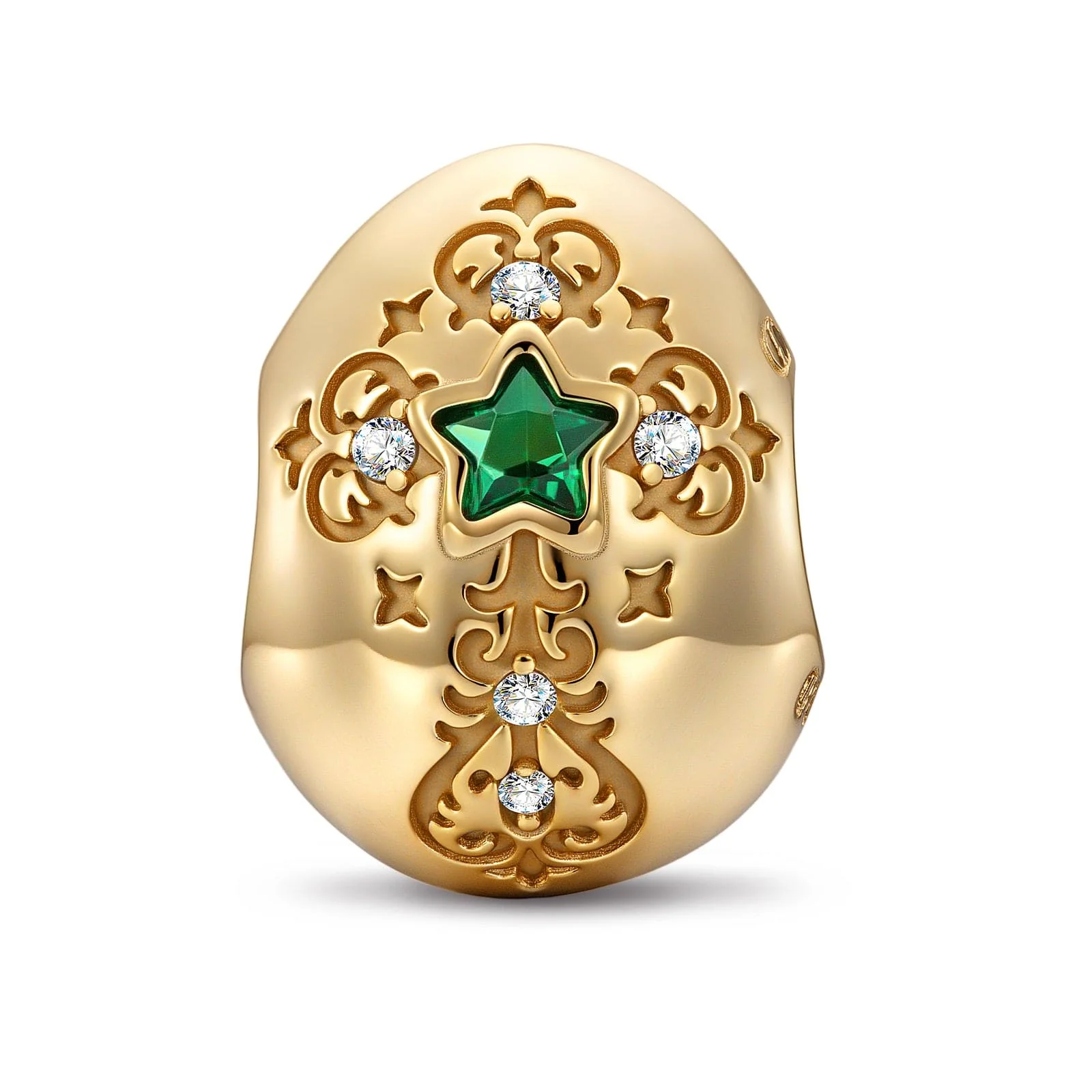 Flourishing Energy Tarnish-resistant Silver Easter Egg Charms In 14K Gold Plated