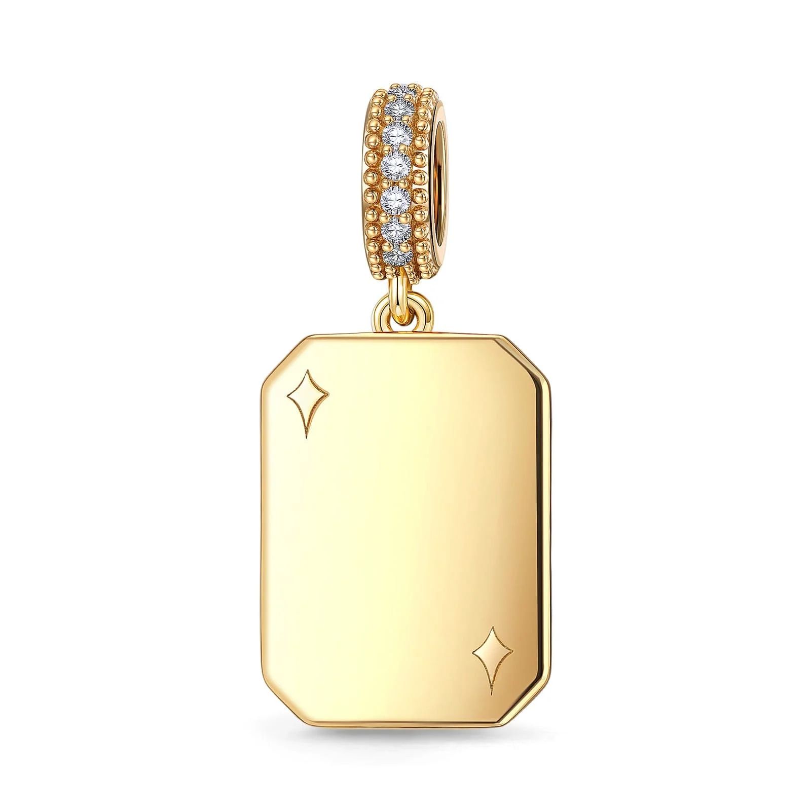 Customizable Engraving A Time Remembered Tarnish-resistant Silver Dangle Charms In 14K Gold Plated - Image 3