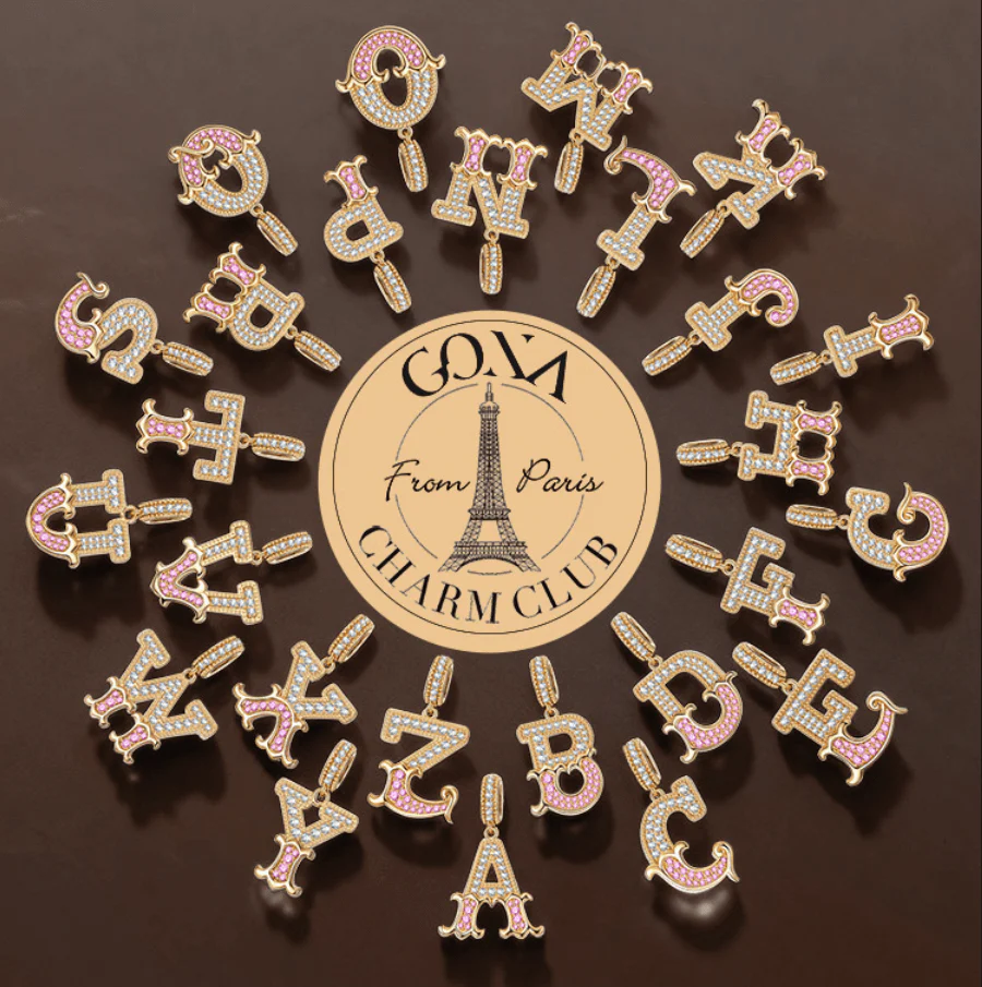 Letter R Tarnish-resistant Silver Dangle Charms In 14K Gold Plated - Image 3