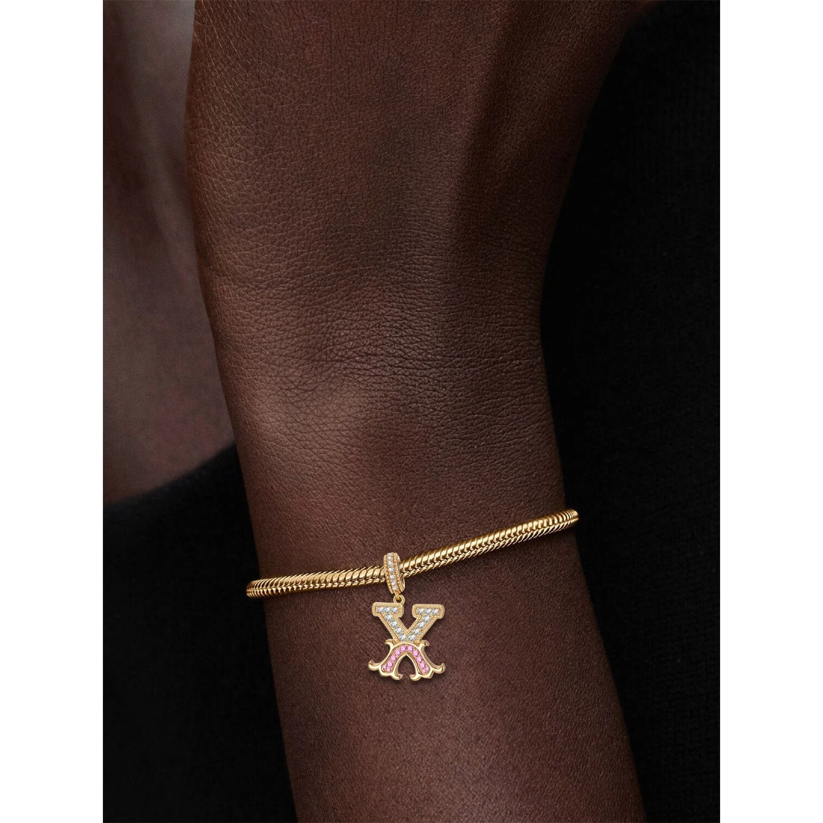 Letter X Tarnish-resistant Silver Dangle Charms In 14K Gold Plated - Image 2