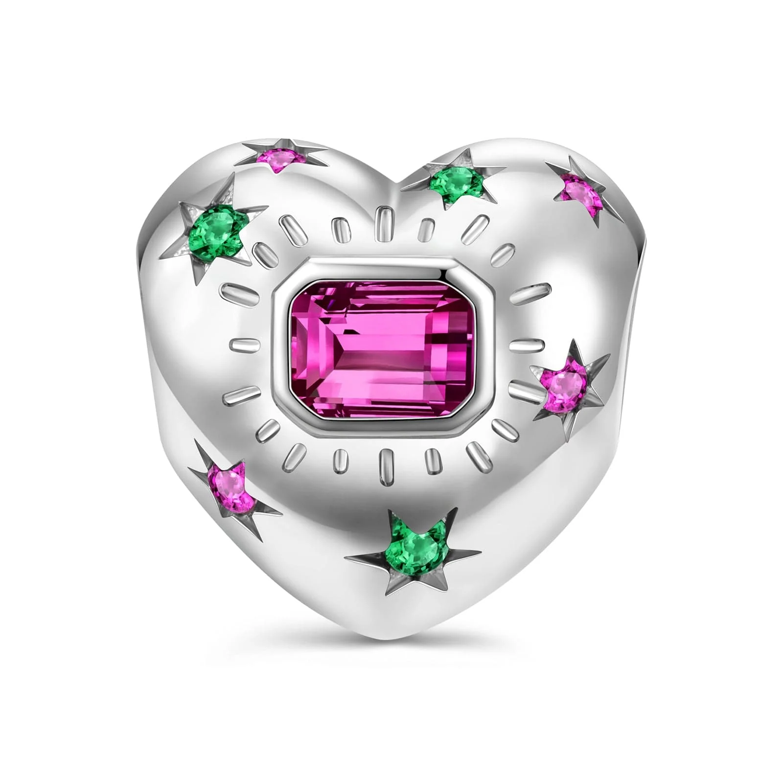 Holiday Glow Tarnish-resistant Silver Charms In White Gold Plated