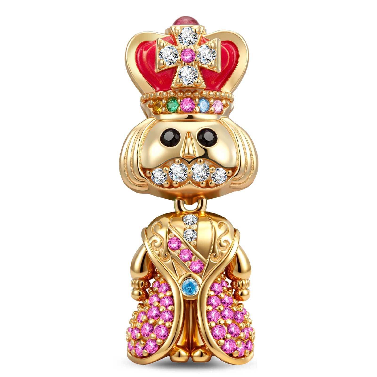 King's Blessing Tarnish-resistant Silver Charms With Enamel In 14K Gold Plated