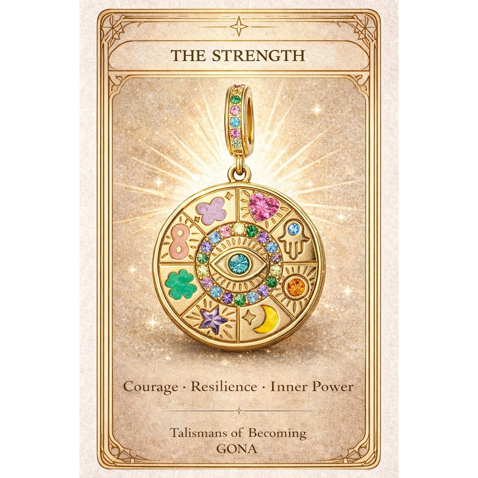 Divine Shield Tarnish-resistant Silver Dangle Charms In 14K Gold Plated - Image 2