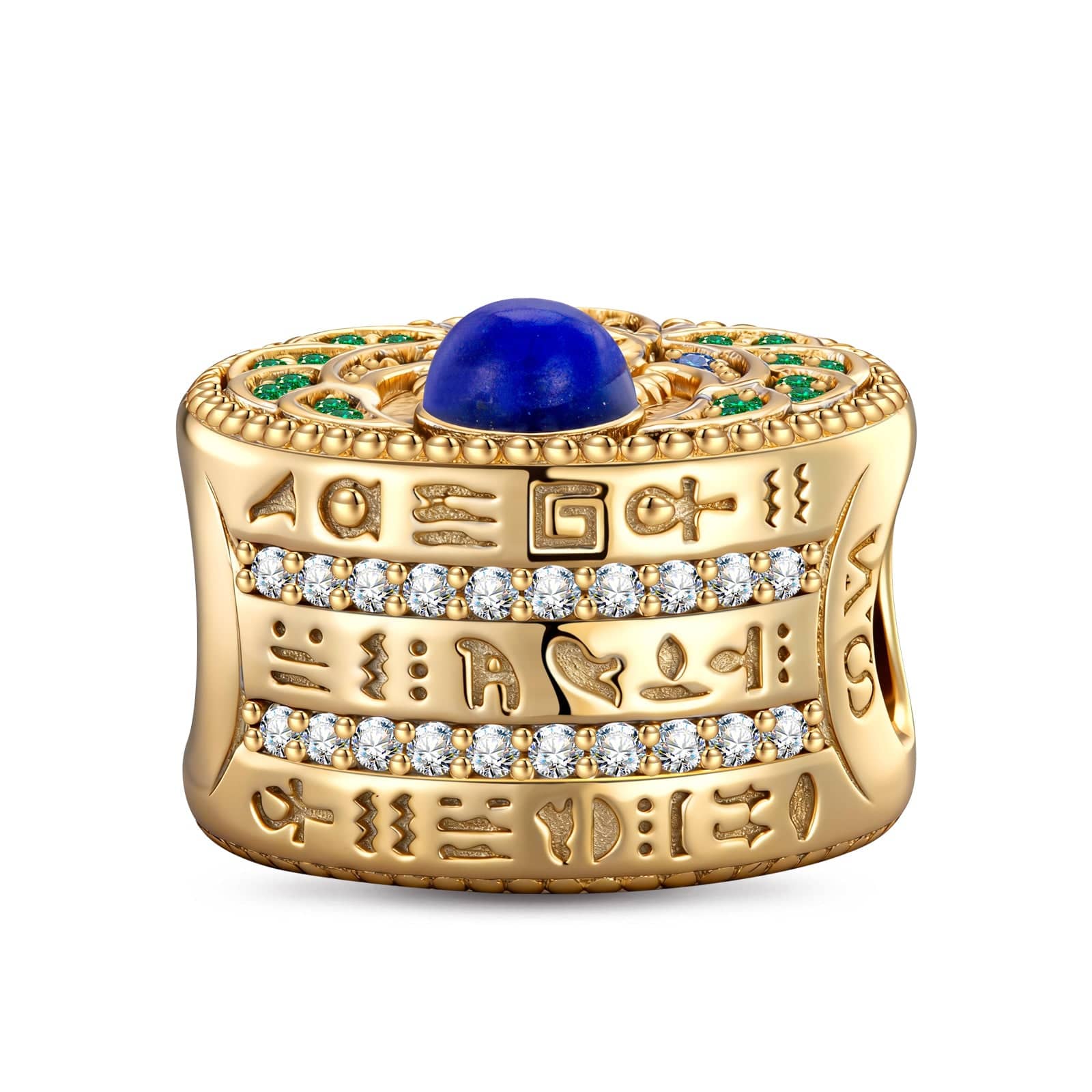 Natural Lapis Lazuli Guarding Spirit Talisman Charm - 14K Gold-Plated Tarnish-resistant Silver - Image 4