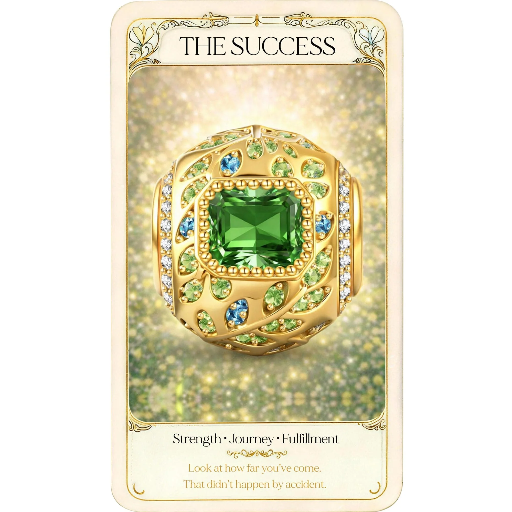 Deep Green Sprig Locket Tarnish-resistant Silver Charms In 14K Gold Plated - Image 2