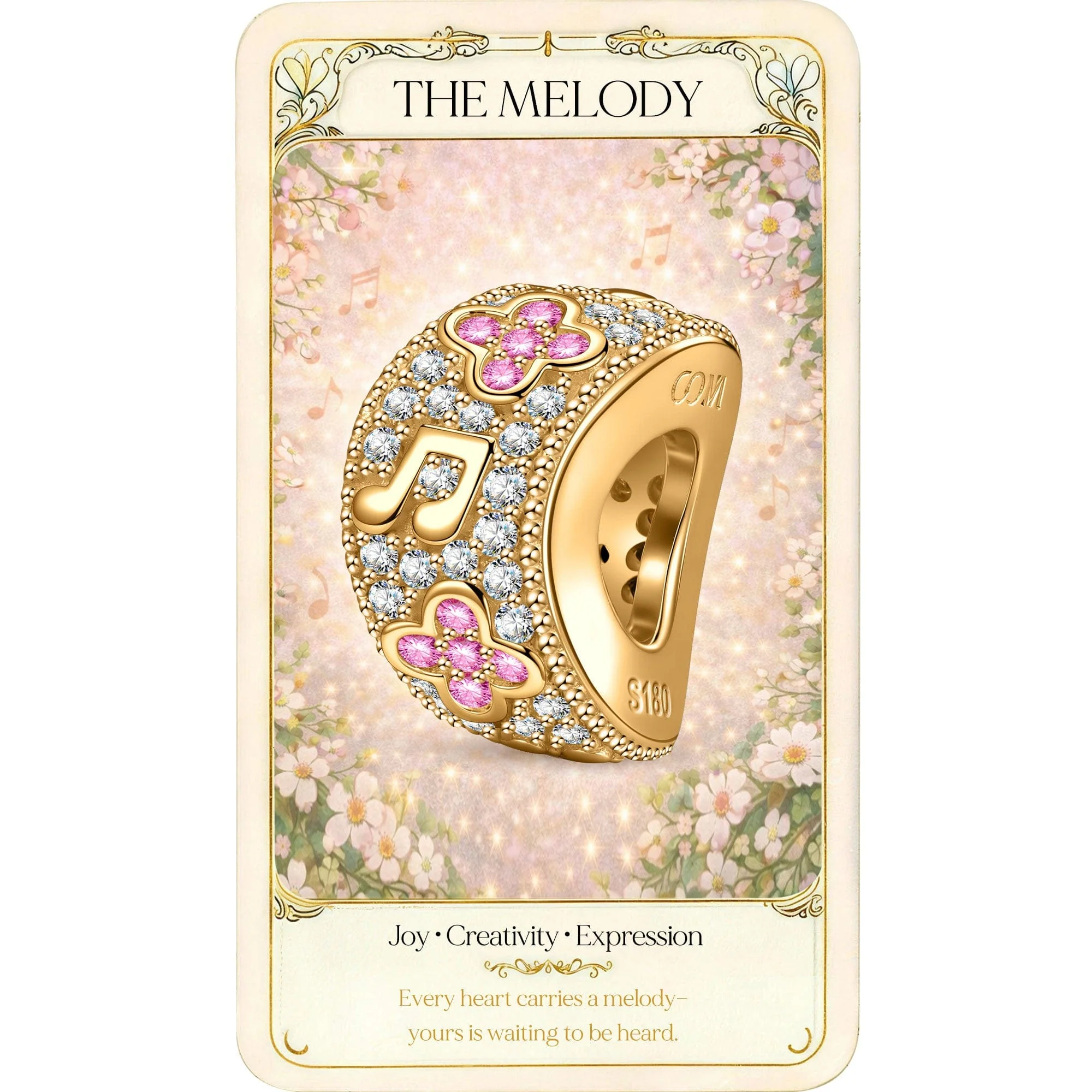 Spring Symphony Flower Tarnish-resistant Silver Charms In 14K Gold Plated - Image 2