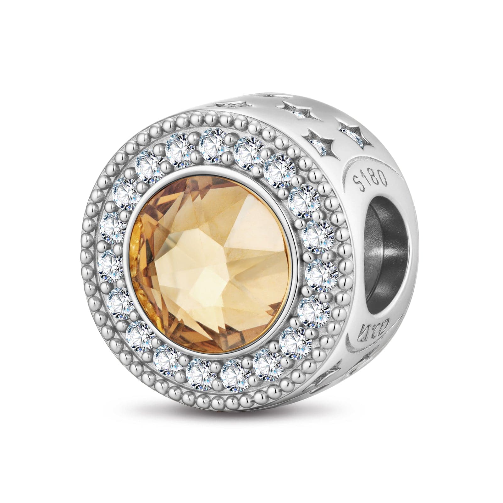 Sand Shadow Tarnish-resistant Silver Charms In White Gold Plated - Created With SWAROVSKI® Crystals
