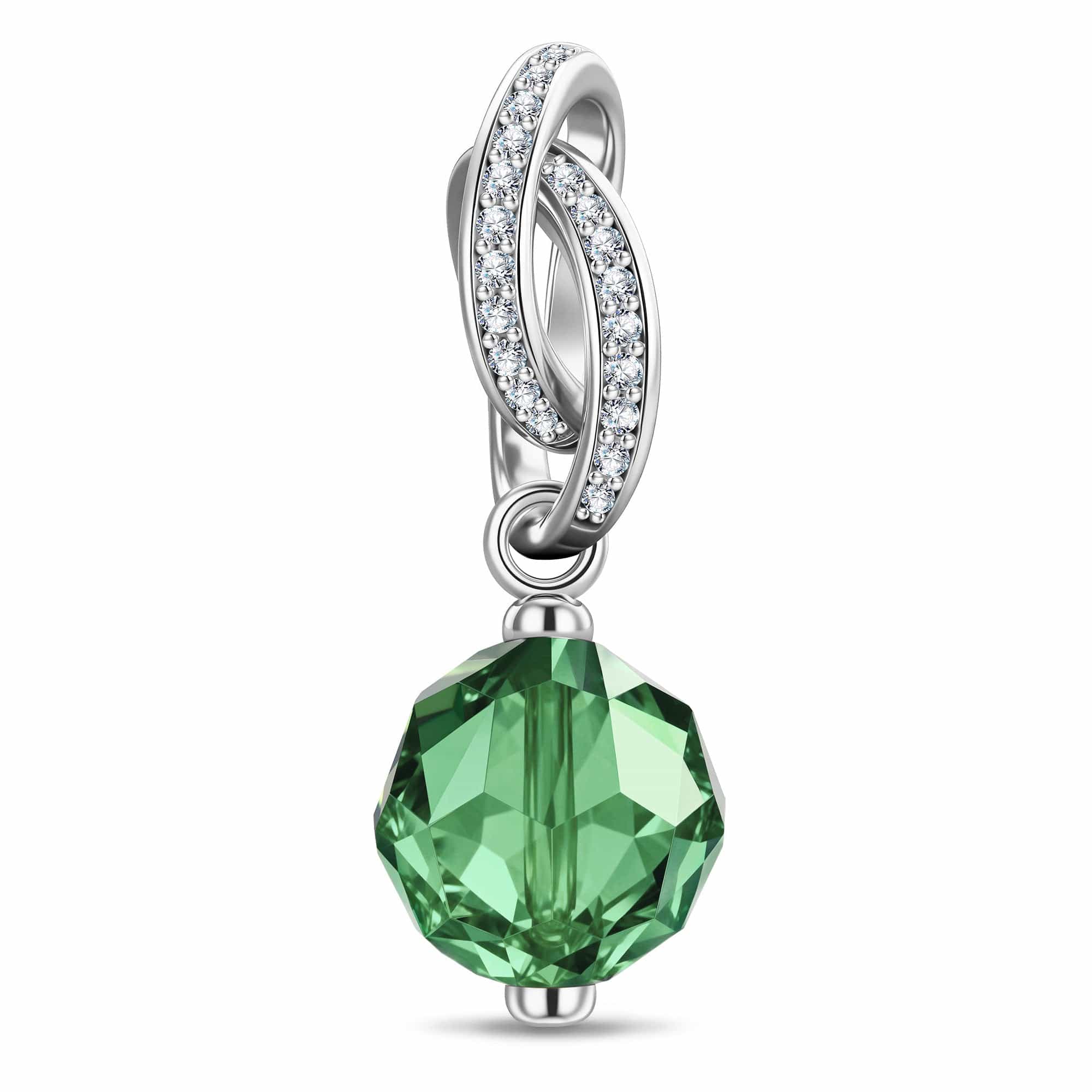 May Birthstone Tarnish-resistant Silver Dangle Charms In White Gold Plated -  Handcrafted with Swarovski® Crystals