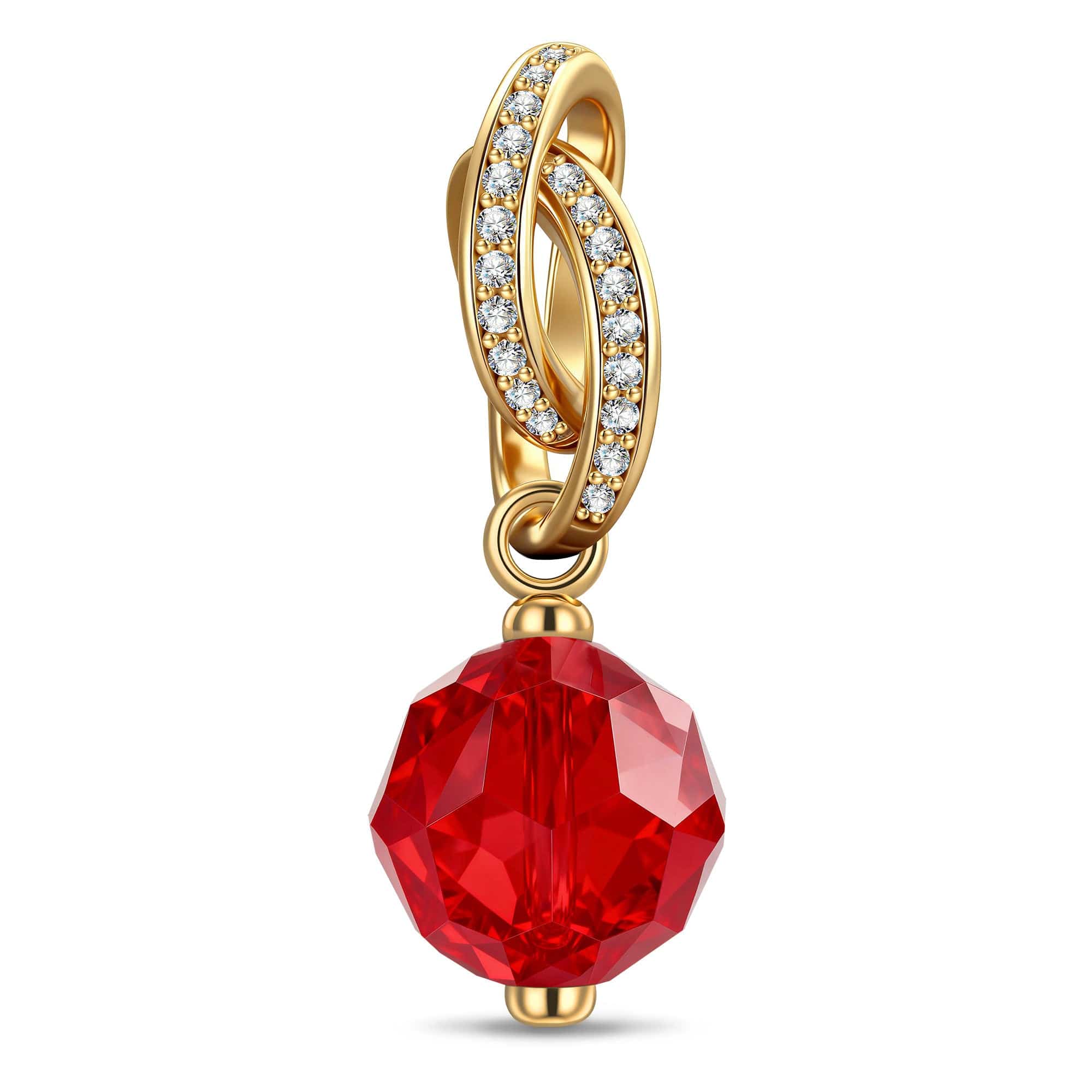 January Birthstone Tarnish-resistant Silver Dangle Charms In 14 Gold Plated -  Handcrafted with Swarovski® Crystals