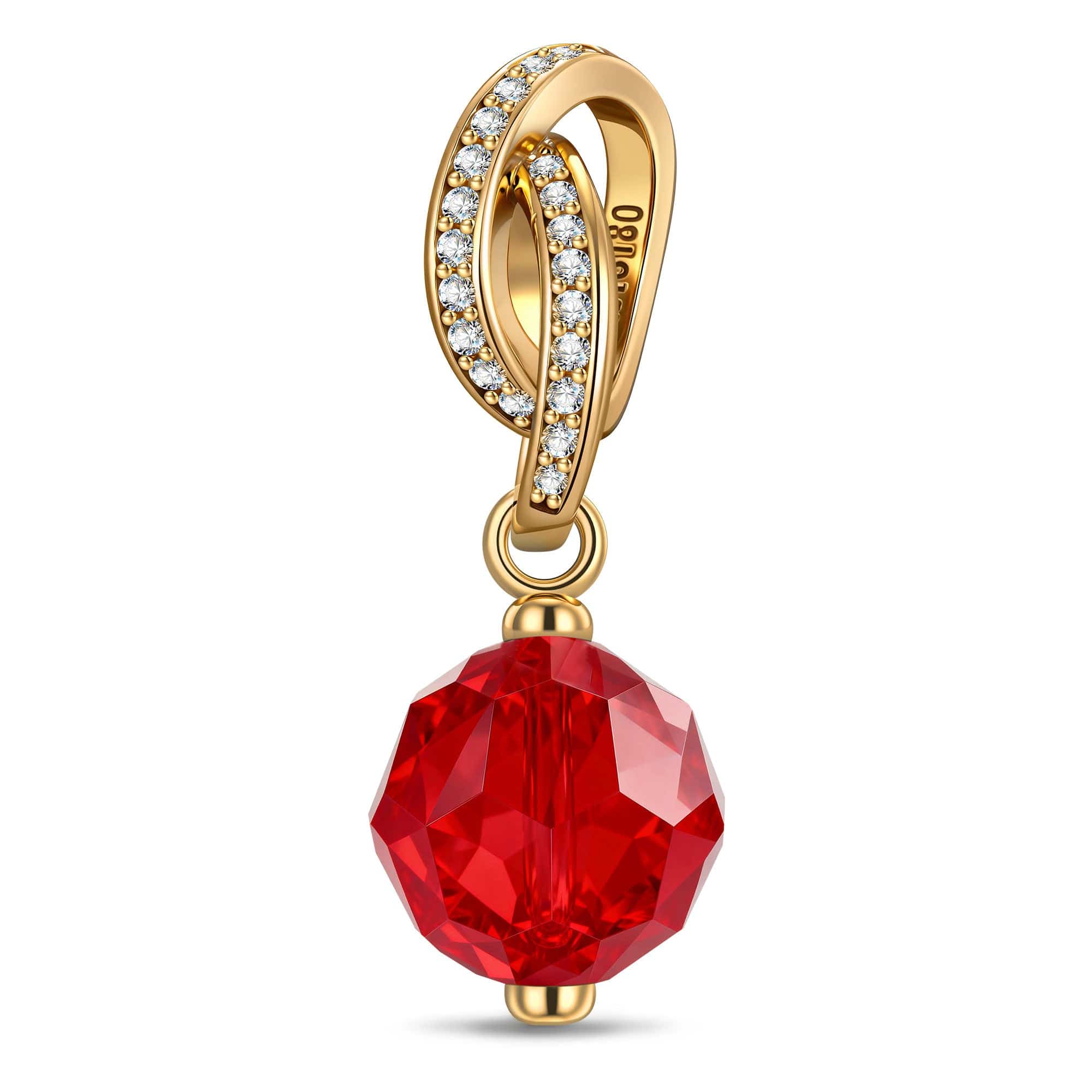 January Birthstone Tarnish-resistant Silver Dangle Charms In 14 Gold Plated -  Handcrafted with Swarovski® Crystals - Image 2