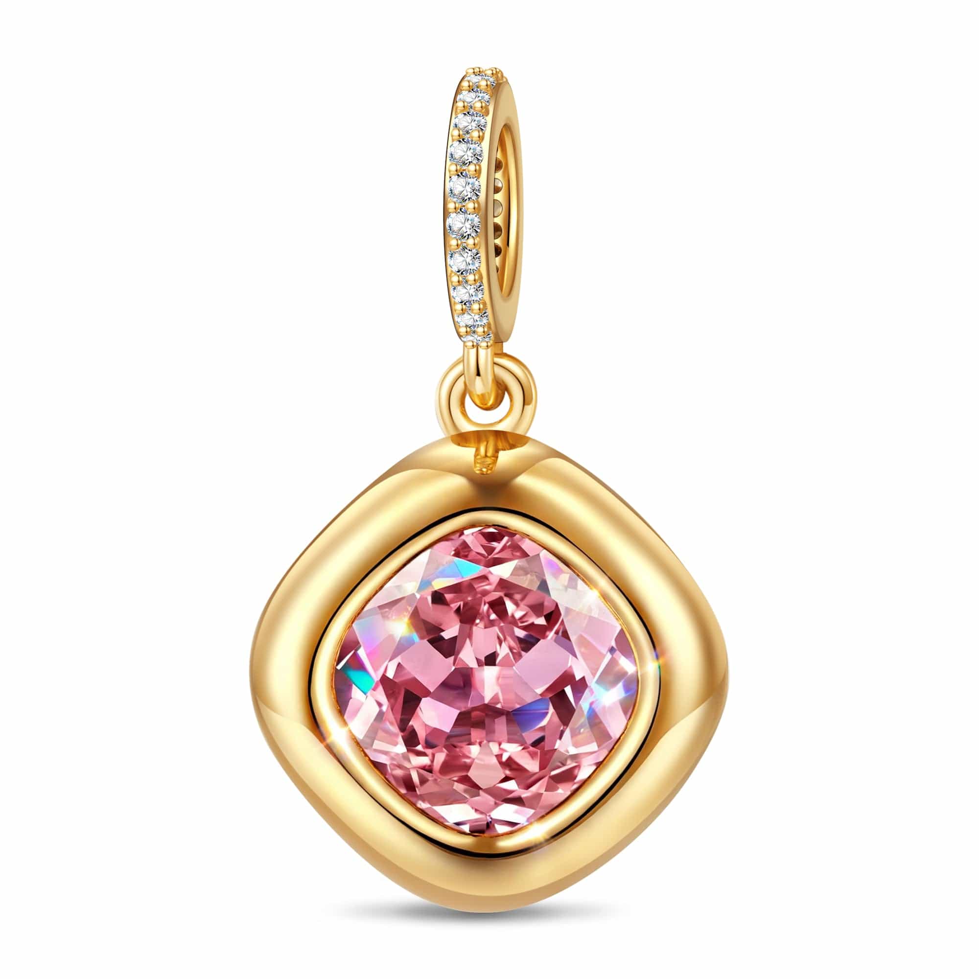 Opulent Azure Essence Tarnish-resistant Silver Dangle Charms In 14K Gold Plated - Handcrafted with Swarovski® Crystals