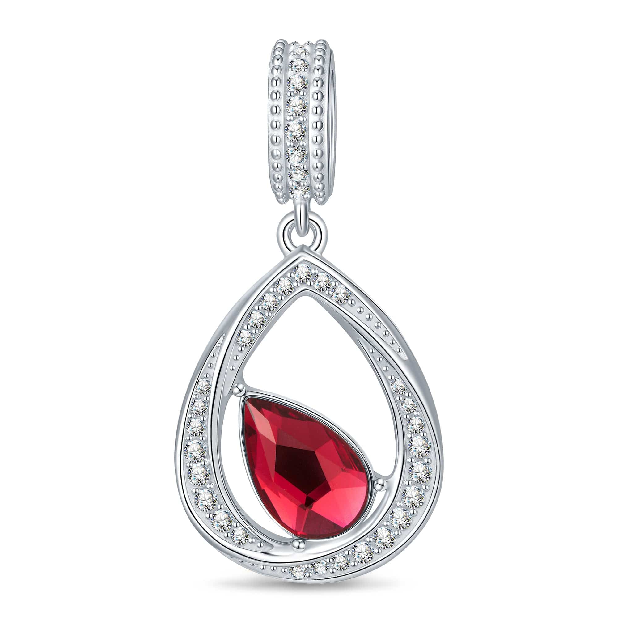 Love's Elixir Tarnish-resistant Silver Dangle Charms In White Gold Plated - Handcrafted with Swarovski® Crystals