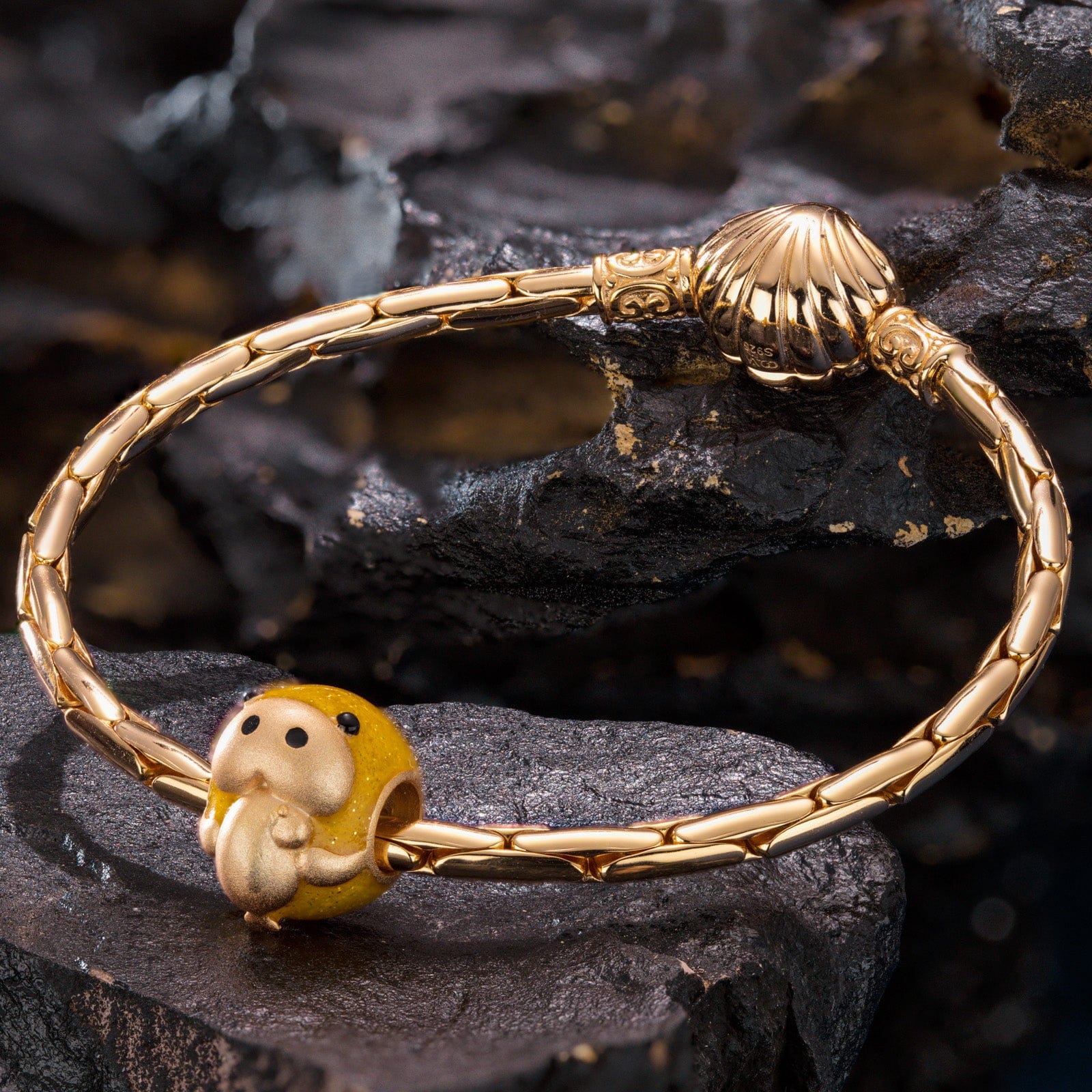 Steller's Sea Cow Tarnish-resistant Silver Charms With Enamel In 14K Gold Plated - Image 3