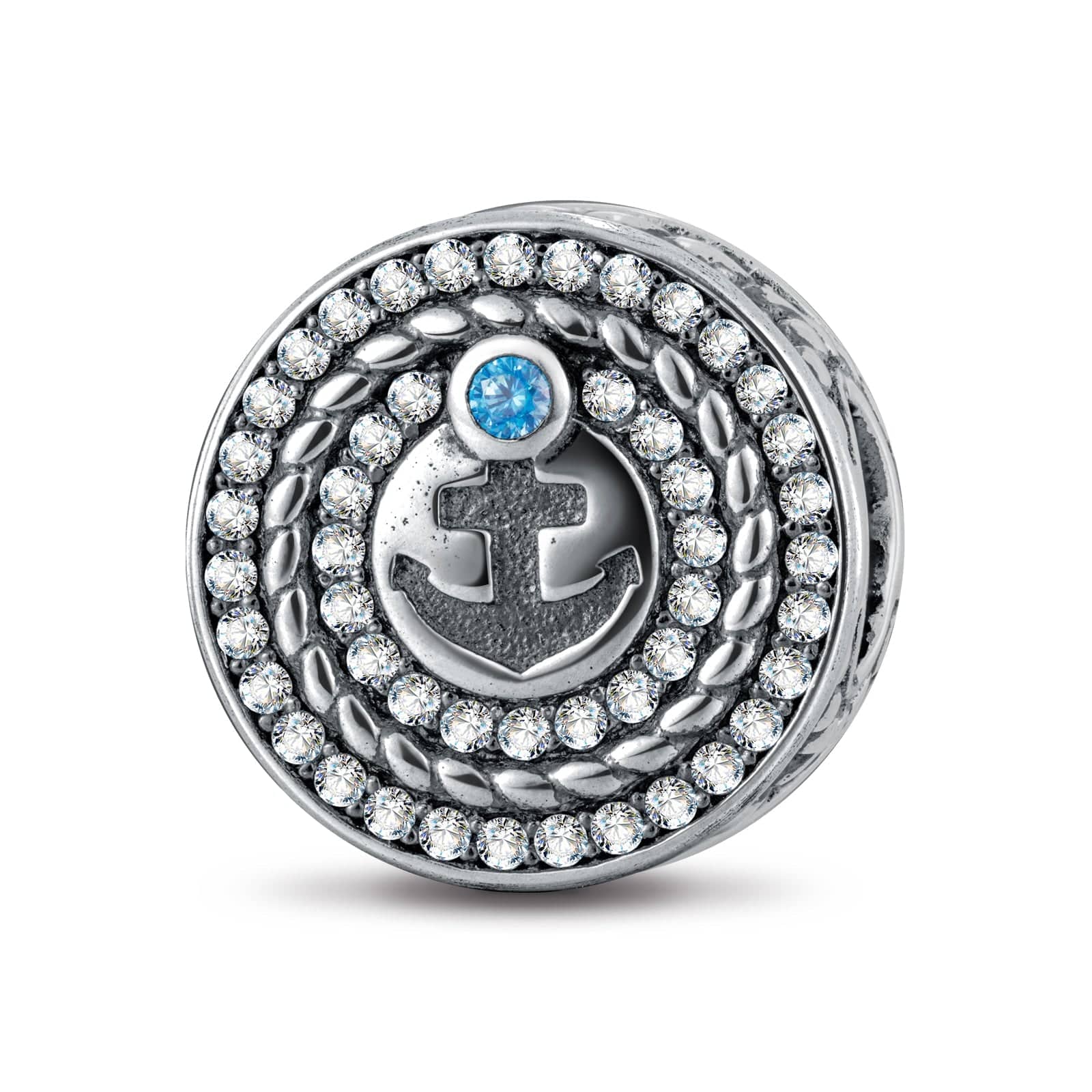 Sterling Silver Captain And His Anchor Charms In Blackened 925 Sterling Silver Plated