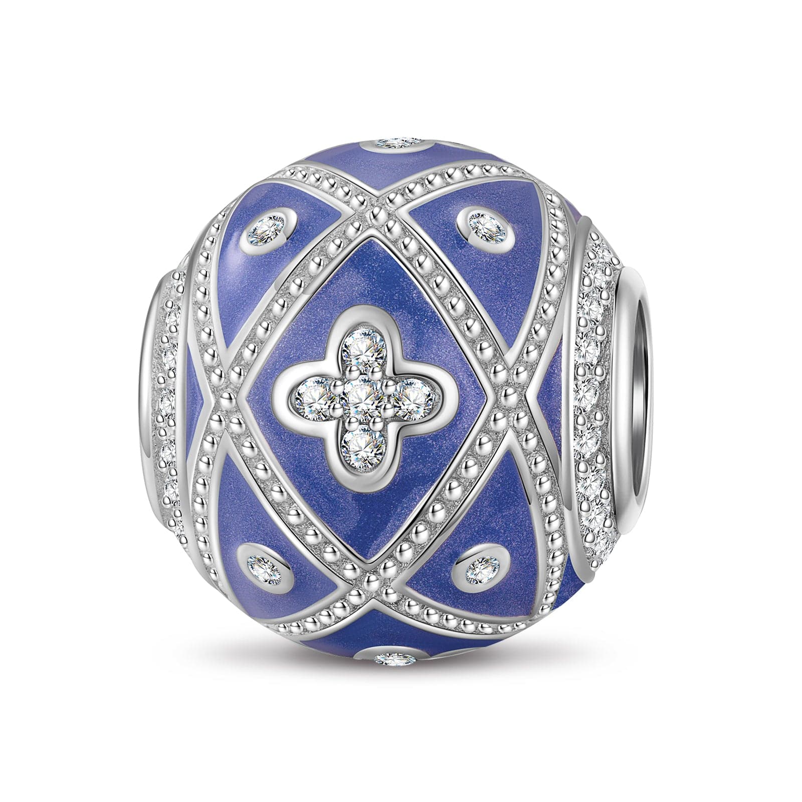 Spring Awakening Tarnish-resistant Silver Charms With Enamel In White Gold Plated