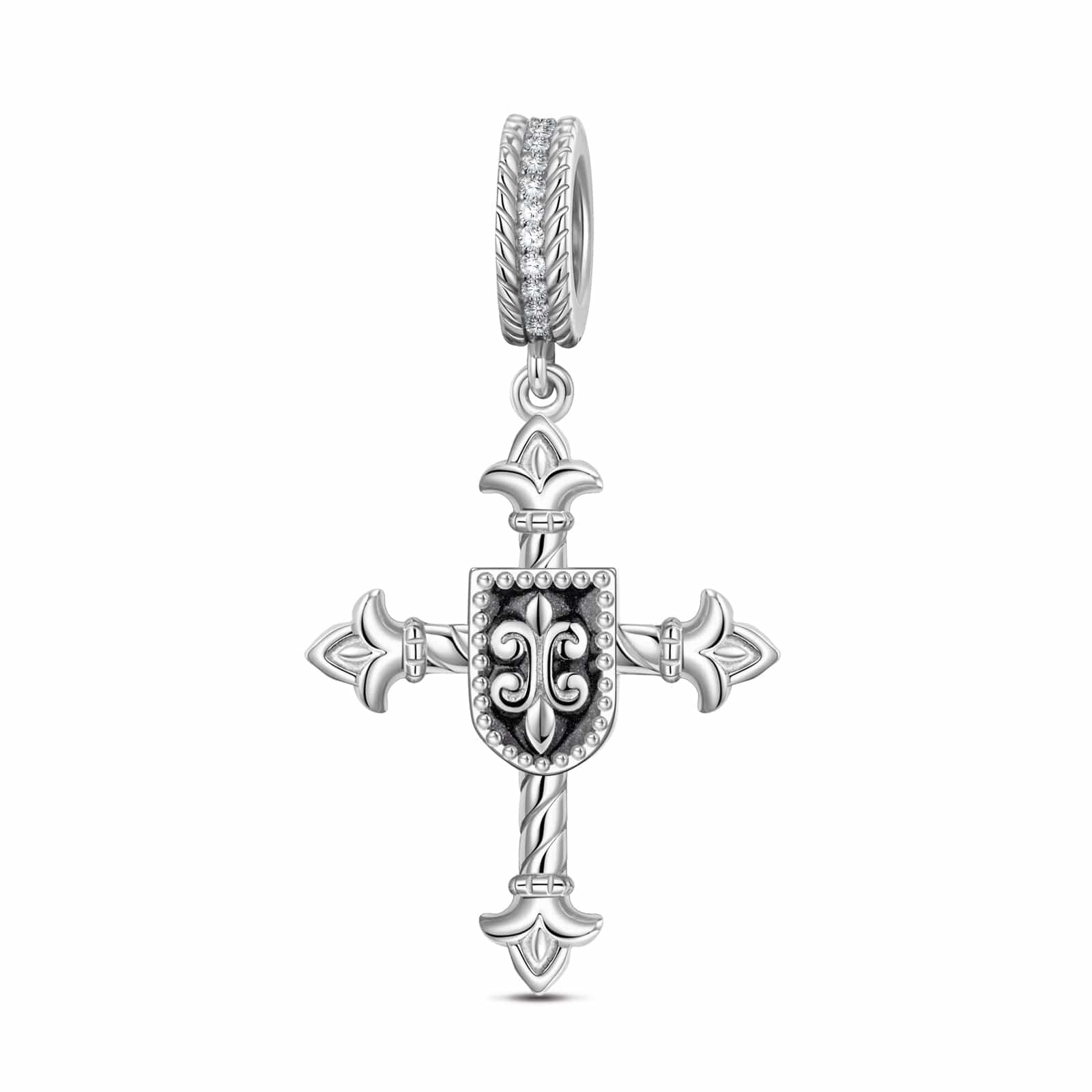 Sterling Silver XL Size The Eye of God Dangle Charms With Enamel In Blackened 925 Sterling Silver Plated For Men - Image 2