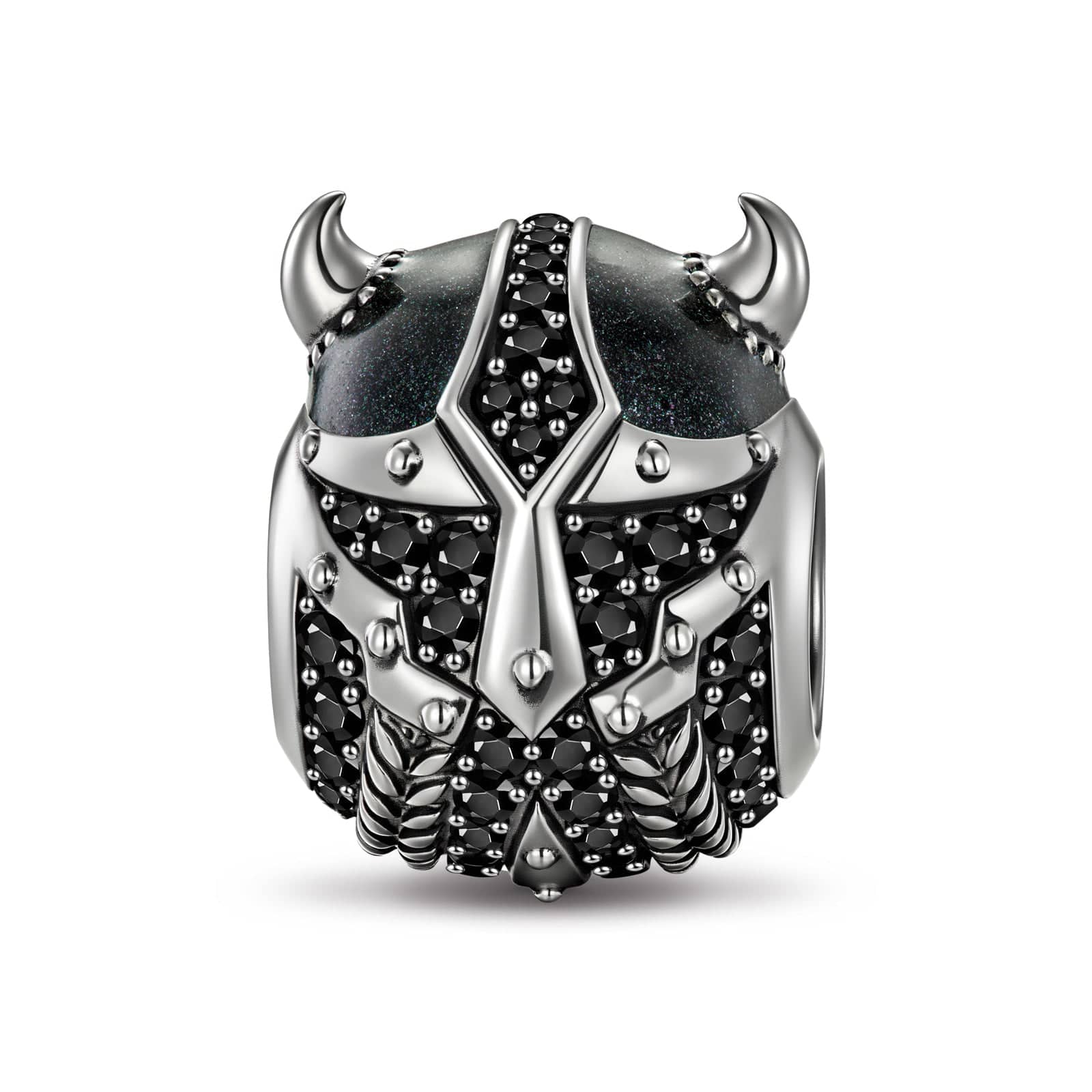 Sterling Silver Berserker XL Size Charms In Blackened 925 Sterling silver