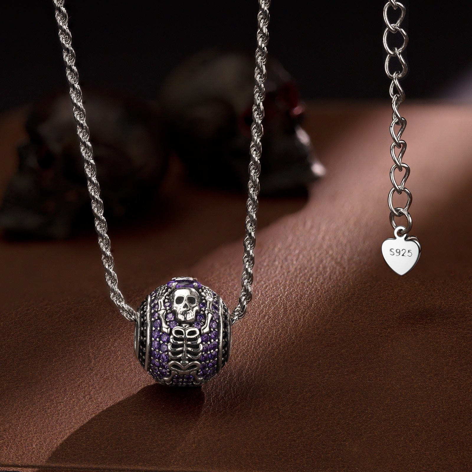 Sterling Silver Spooky Skeletal Charms In Blackened 925 Sterling silver Plated - Image 2