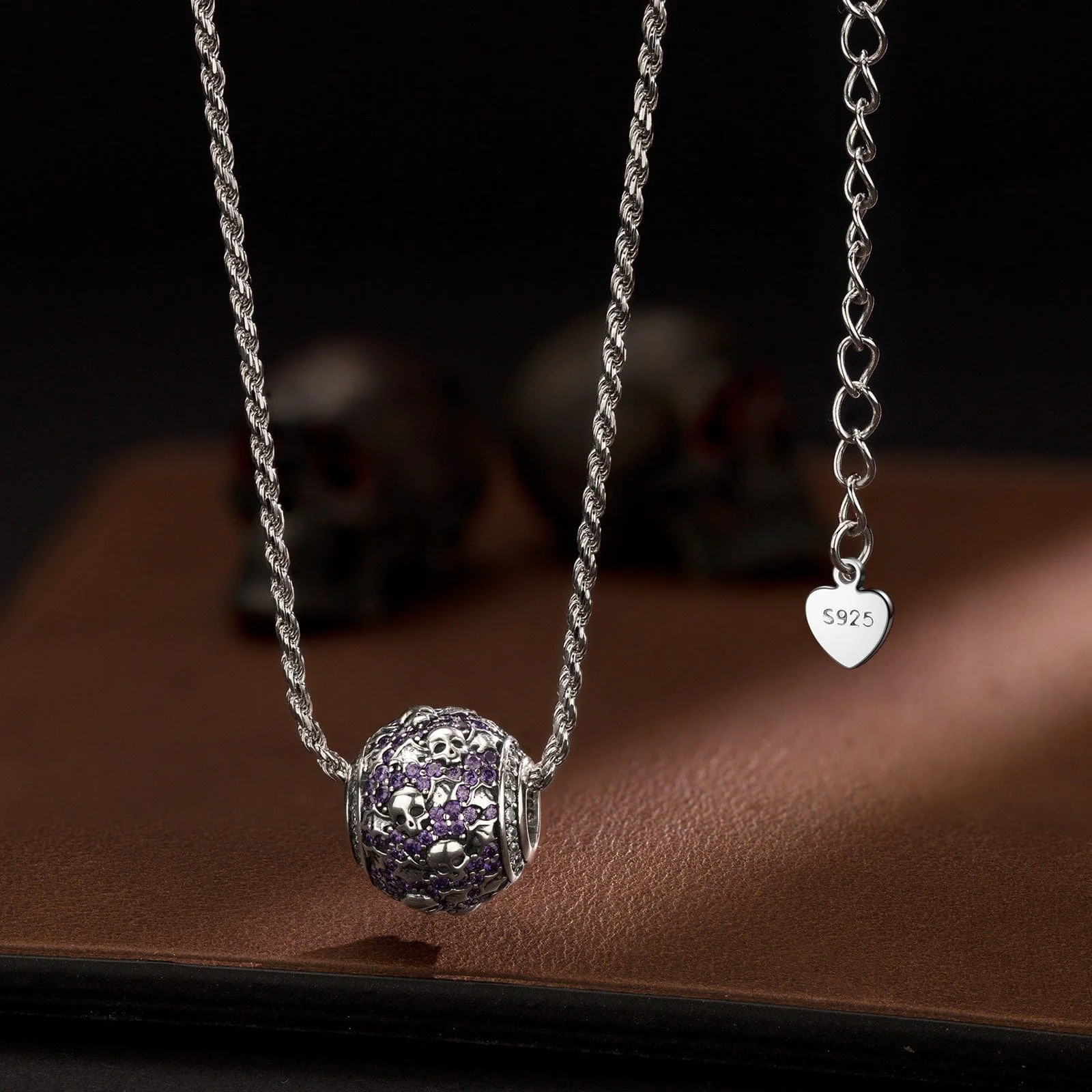 Sterling Silver Flying Skull Charms In Blackened 925 Sterling silver Plated - Image 2