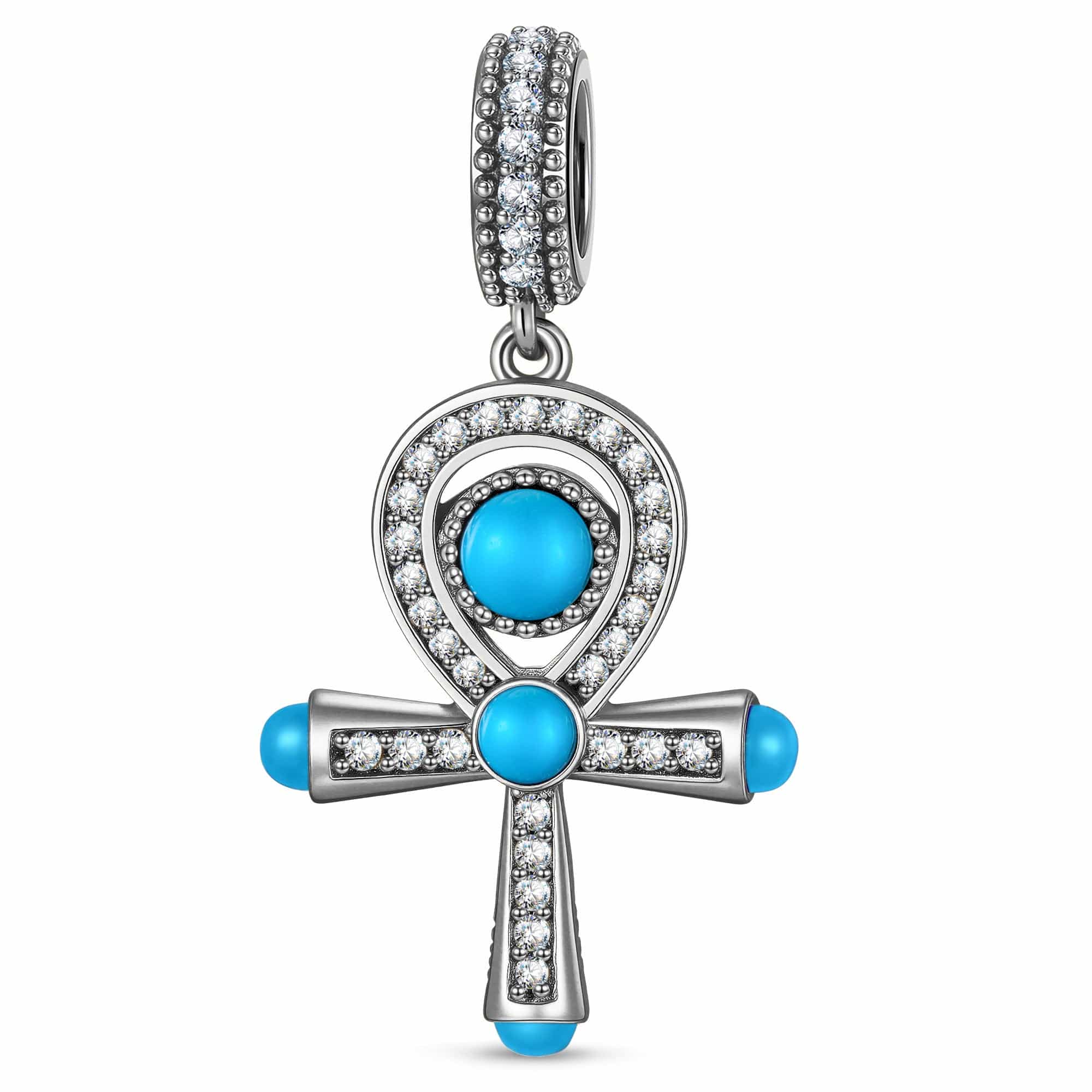 Sterling Silver Scepter of Light Dangle Charms In Blackened 925 Sterling Silver