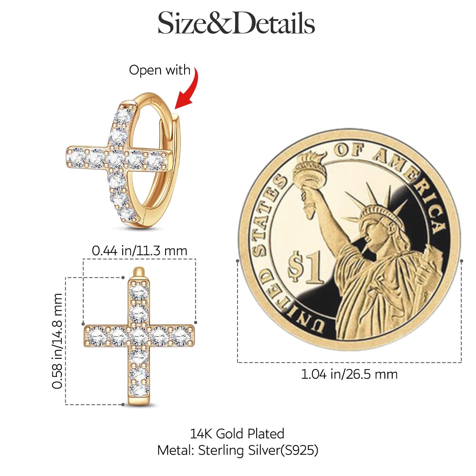 [💥As @HeyyyEverybody's Pick] Sterling Silver God's Welfare Asymmetrical Hoop Earrings In 14K Gold Plated - Image 4