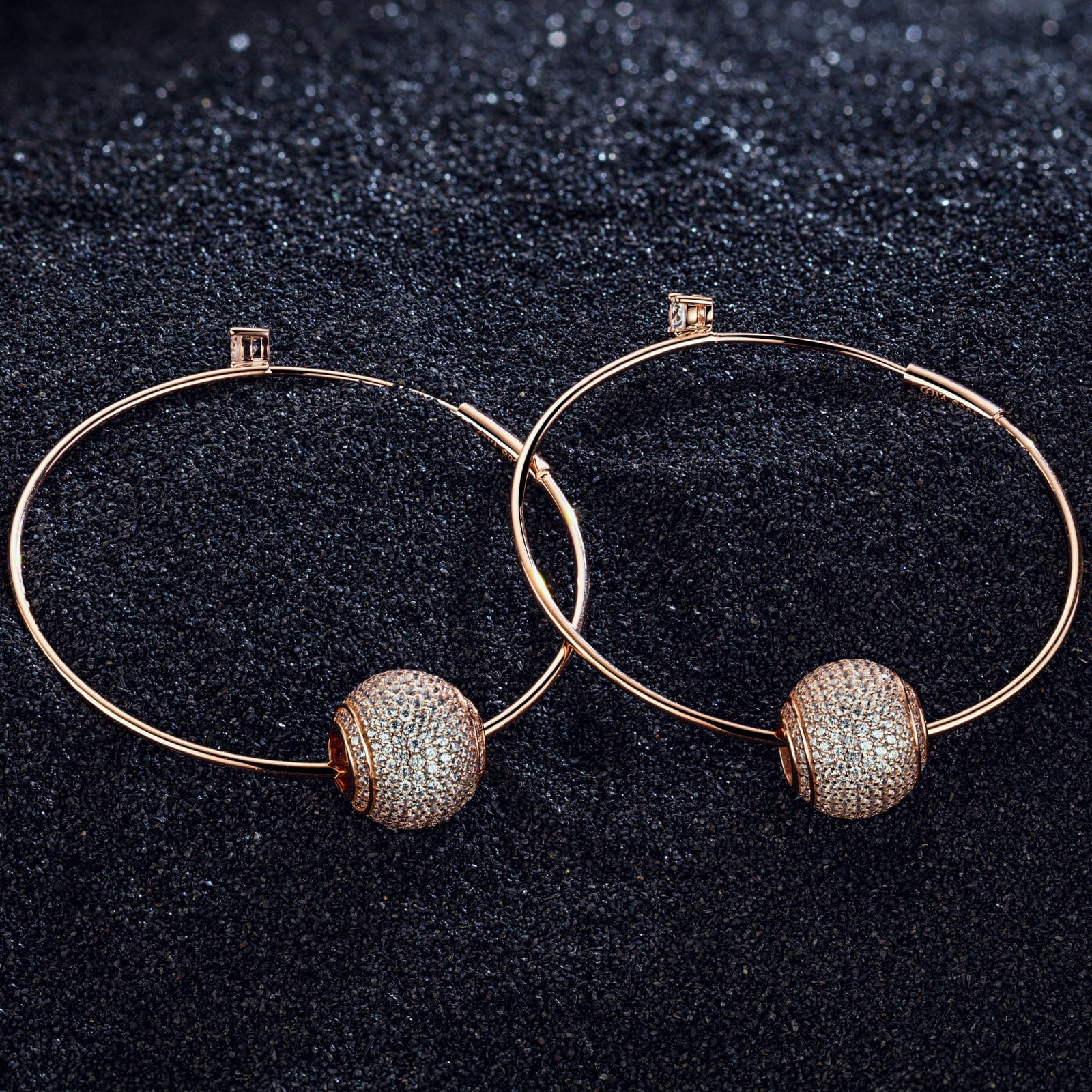 Shining Charms Tarnish-resistant Silver Charms Earrings Set In Rose Gold Plated - Image 2