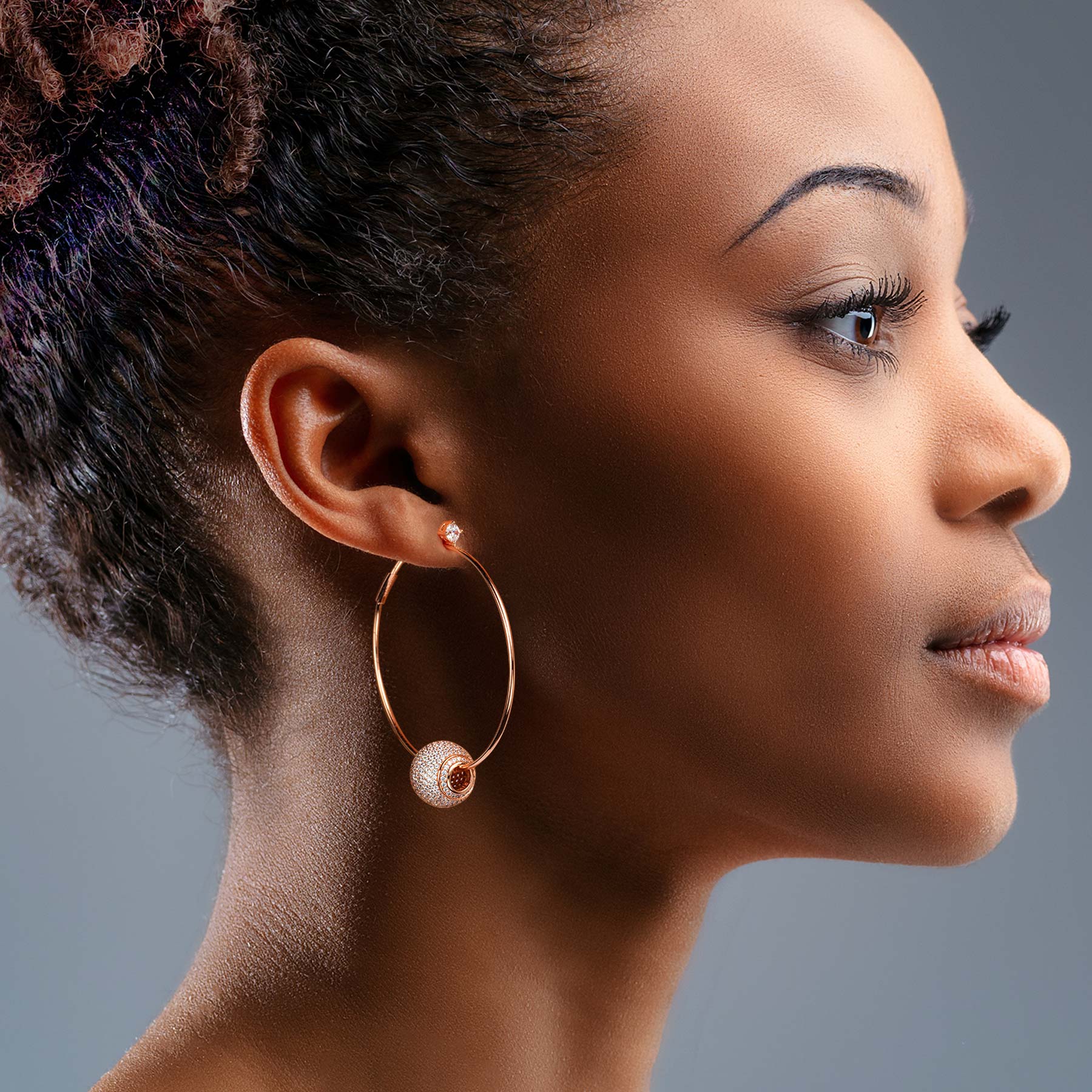 Shining Charms Tarnish-resistant Silver Charms Earrings Set In Rose Gold Plated - Image 3