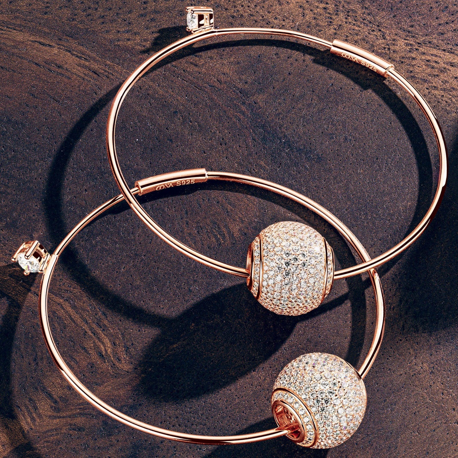 Shining Charms Tarnish-resistant Silver Charms Earrings Set In Rose Gold Plated - Image 8