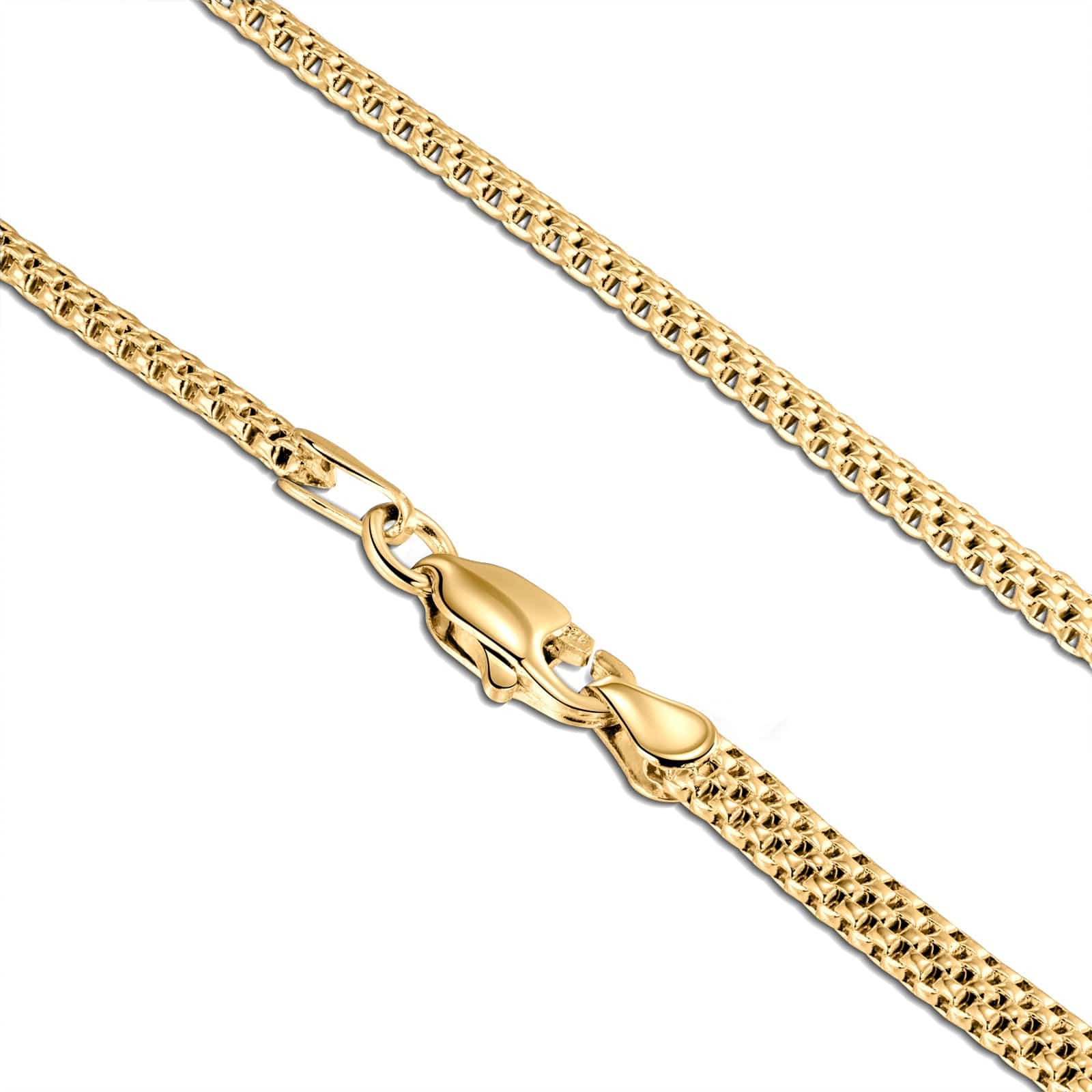 Sterling Silver Simple Chain Necklace In 14K Gold Plated - Image 2