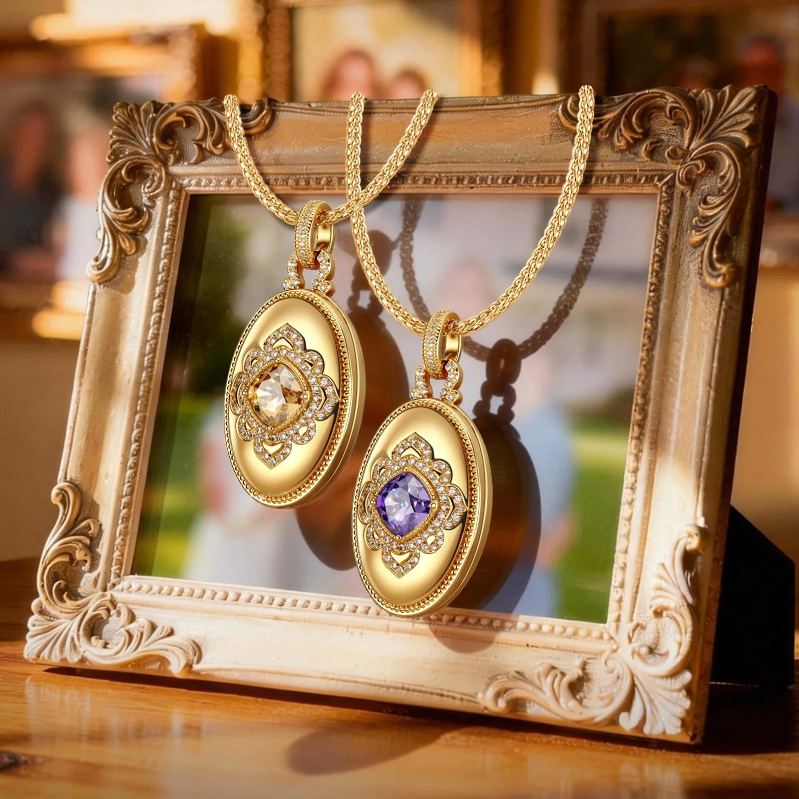 The Meaning of a Locket Necklace — Memorial Keepsake Gift, Holds 4 Photos, Created With SWAROVSKI® Crystals - Image 7