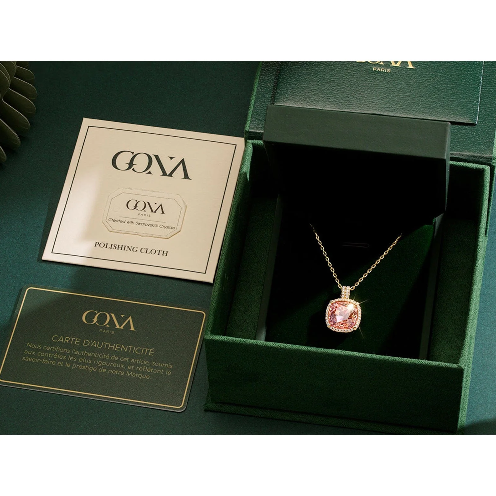 Sterling Silver Cherry Blossom Jewel Charm Necklace In 14K Gold Plated - Created With SWAROVSKI® Crystals - Image 12