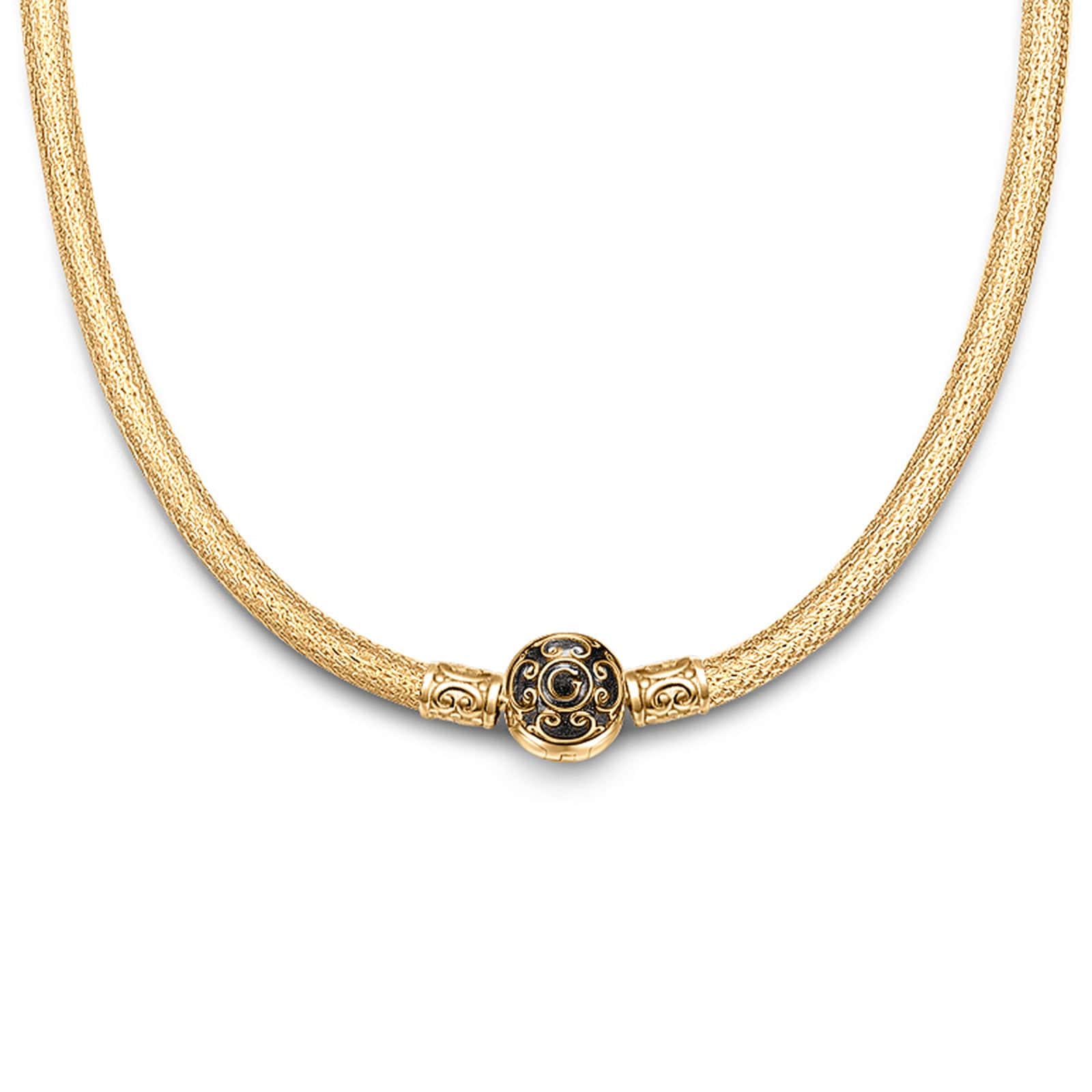 Sterling Silver Personalized Fashion Women's Charms Universal Necklace With Enamel In 14K Gold Plated - Image 2