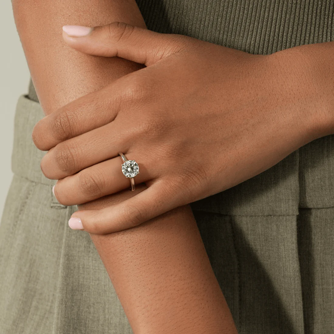 2ct Round Lab-Grown Diamond Ring with Hidden Halo Cathedral Setting Tarnish-resistant Silver In 14K Gold Plated (Includes IGI Certification from International Gemological Institute) - Image 9