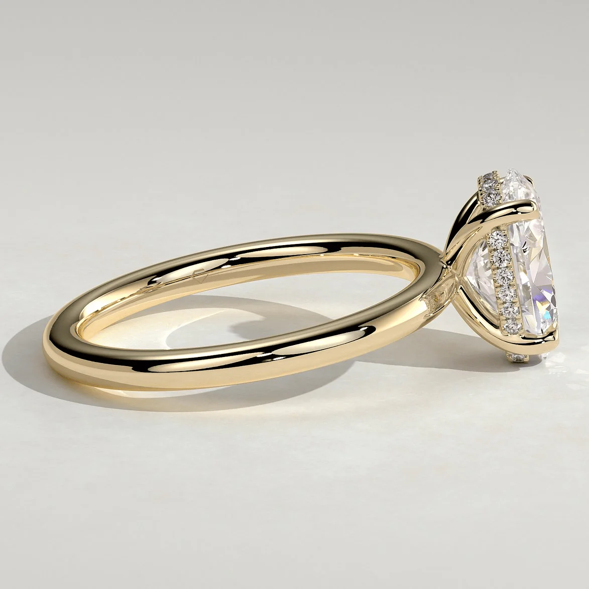 2ct IGI Certified Oval Lab-Grown Diamond Ring with Hidden Halo & Claw Setting Tarnish-resistant Silver In 14K Gold Plated (Includes IGI Certification from International Gemological Institute) - Image 5