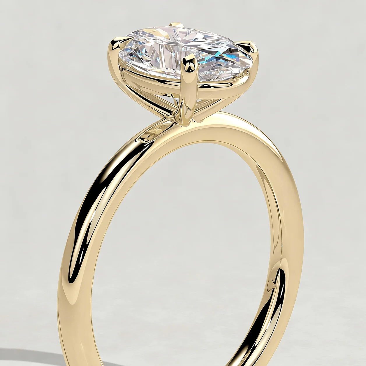 LIMITED-TIME SALE $399.99 | 2ct Oval Lab-Grown Diamond Solitaire Ring with Claw Setting Tarnish-resistant Silver In 14K Gold Plated (Includes IGI Certification from International Gemological Institute） - Image 3