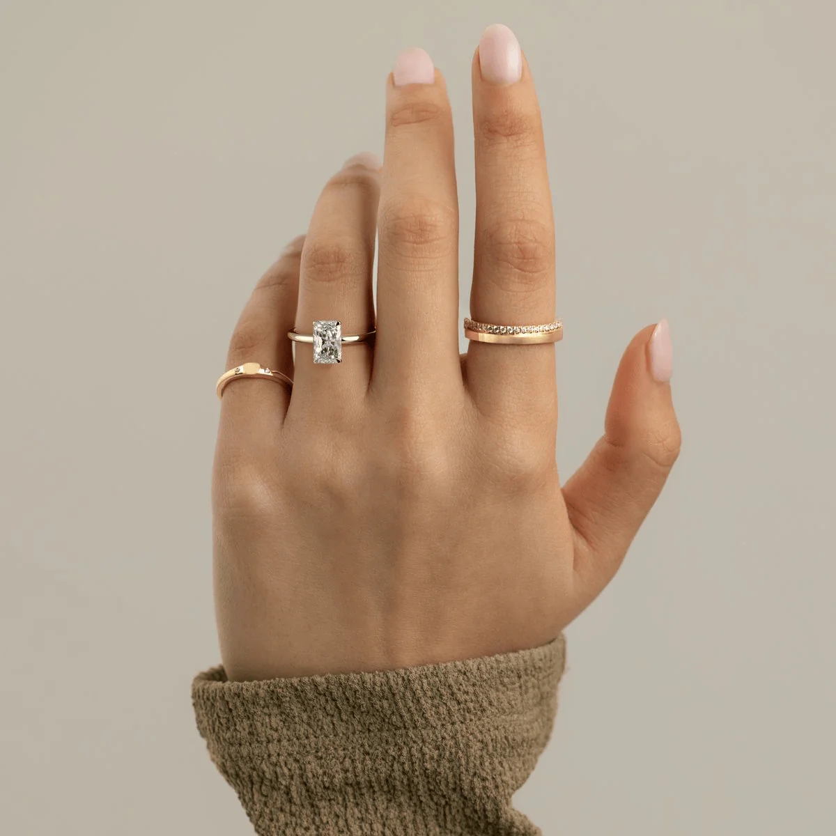 2ct Radiant Lab-Grown Diamond Ring with Wraparound Hidden Halo Claw Setting in Solid 14K Yellow Gold (Includes IGI Certification from International Gemological Institute) - Image 8