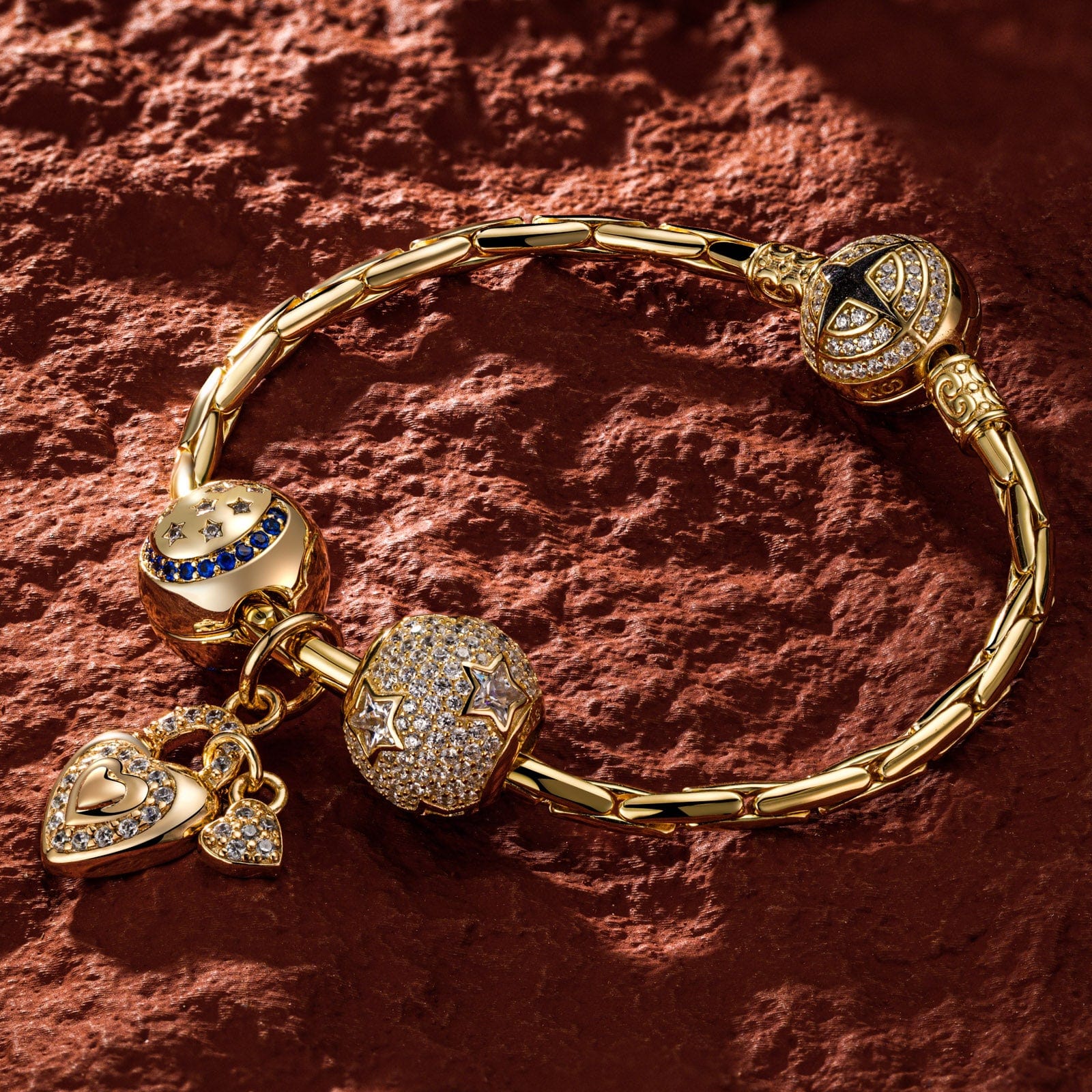 Sterling Silver Promise Charms Bracelet Set With Enamel In 14K Gold Plated (Includes bracelet and all charms shown) - Image 2
