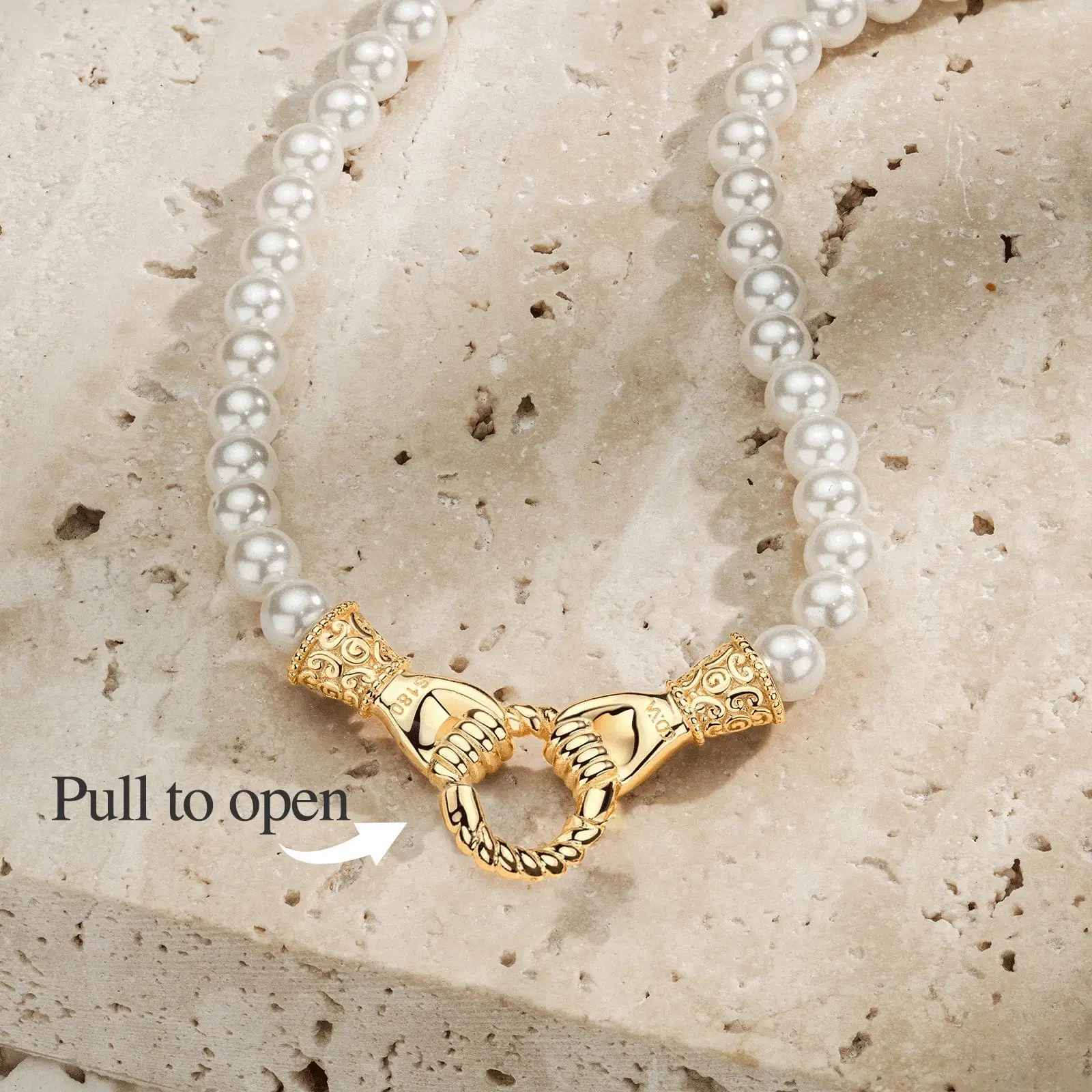 God's Cross Tarnish-resistant Silver Pearl Necklace Set In 14K Gold Plated - Image 4