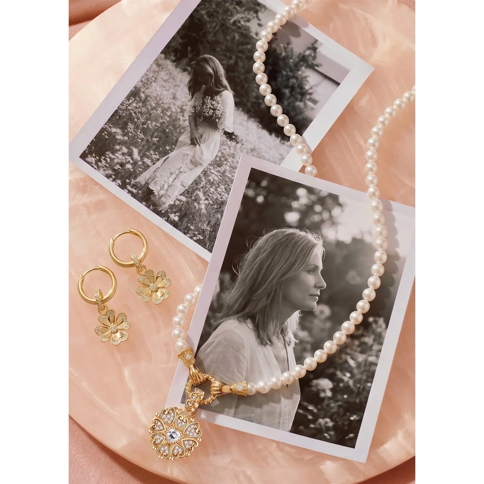 Sterling Silver Lucky Clover Hoop Earrings In 14K Gold Plated - Image 5