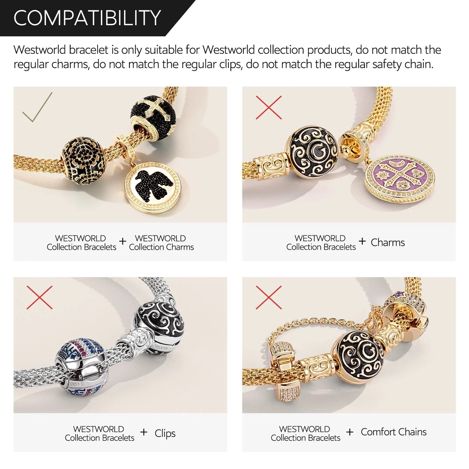 Sterling Silver XL Size Four Elements Of Faith Charms Bracelet Set With Enamel In 14K Gold Plated For Men (Includes bracelet and all charms shown) - Image 4