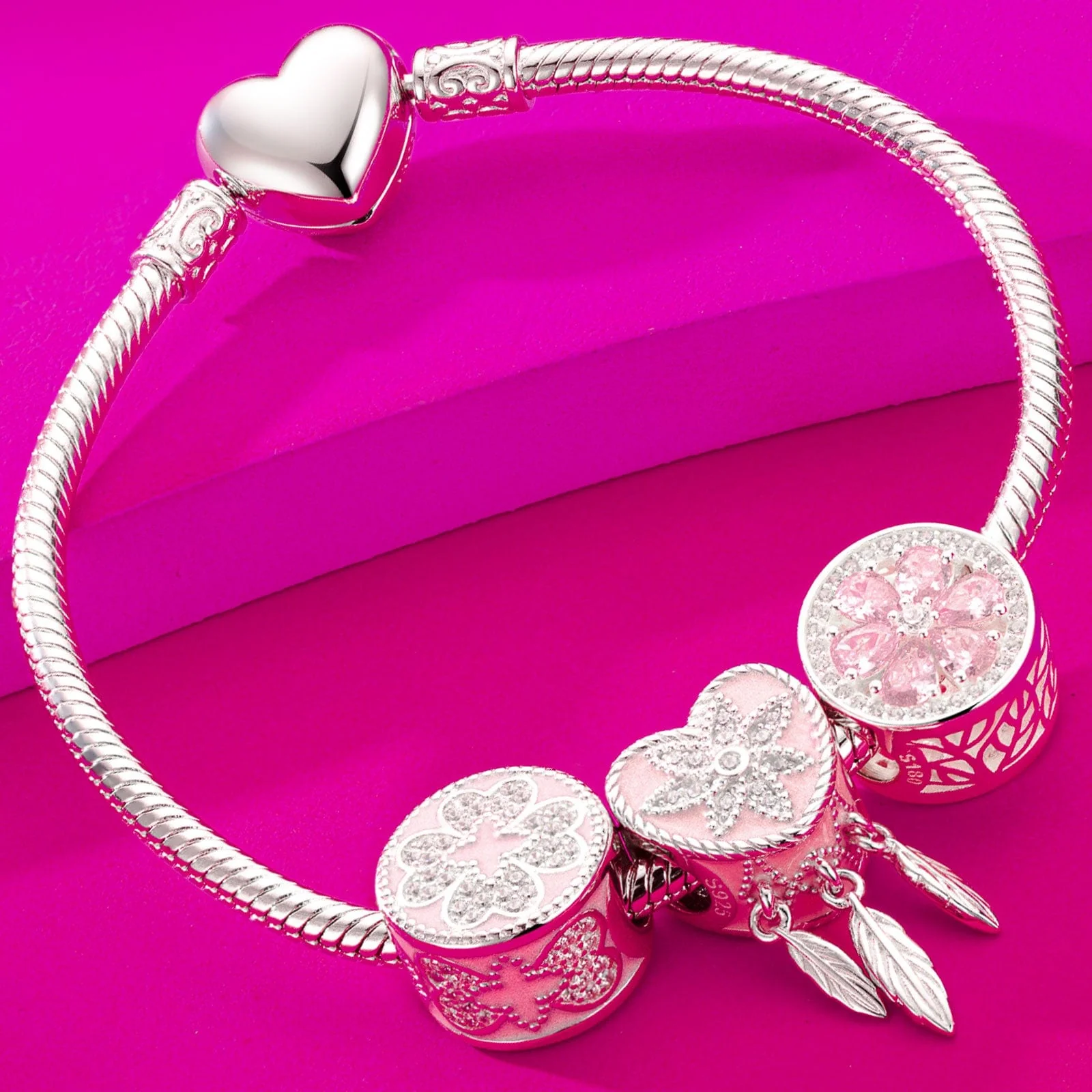Sterling Silver Girl In Her Prime Charms Bracelet Set With Enamel In White Gold Plated (Includes bracelet and all charms shown) - Image 7