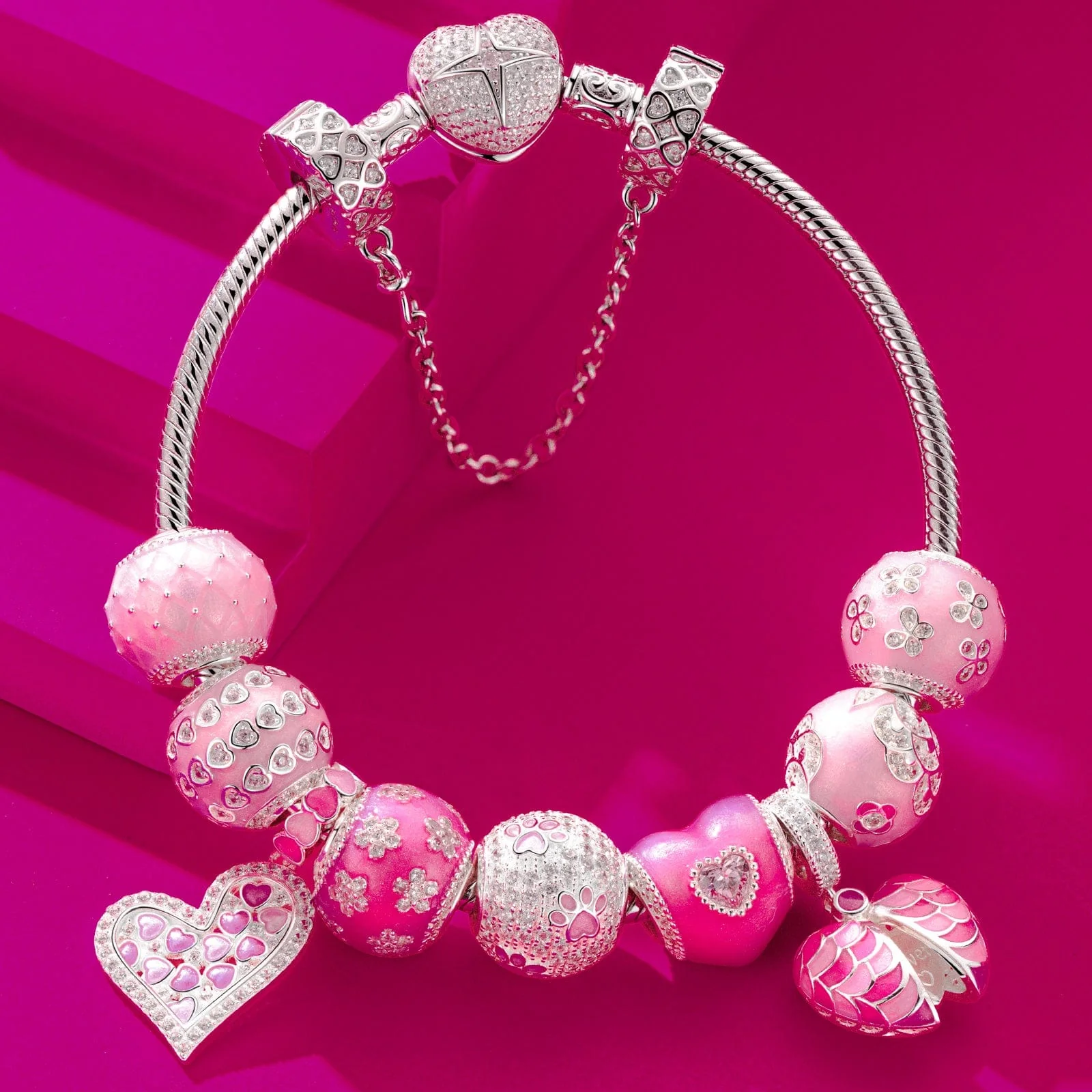 Sterling Silver Barbie Island Charms Bracelet Set With Enamel In White Gold Plated (Includes bracelet and all charms shown) - Image 3