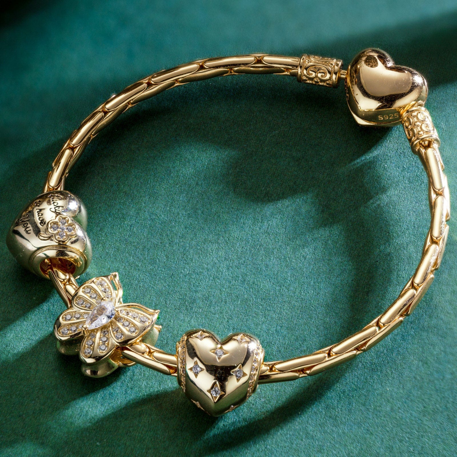 Sterling Silver Golden Backyard Charms Bracelet Set In 14K Gold Plated (Includes bracelet and all charms shown) - Image 3